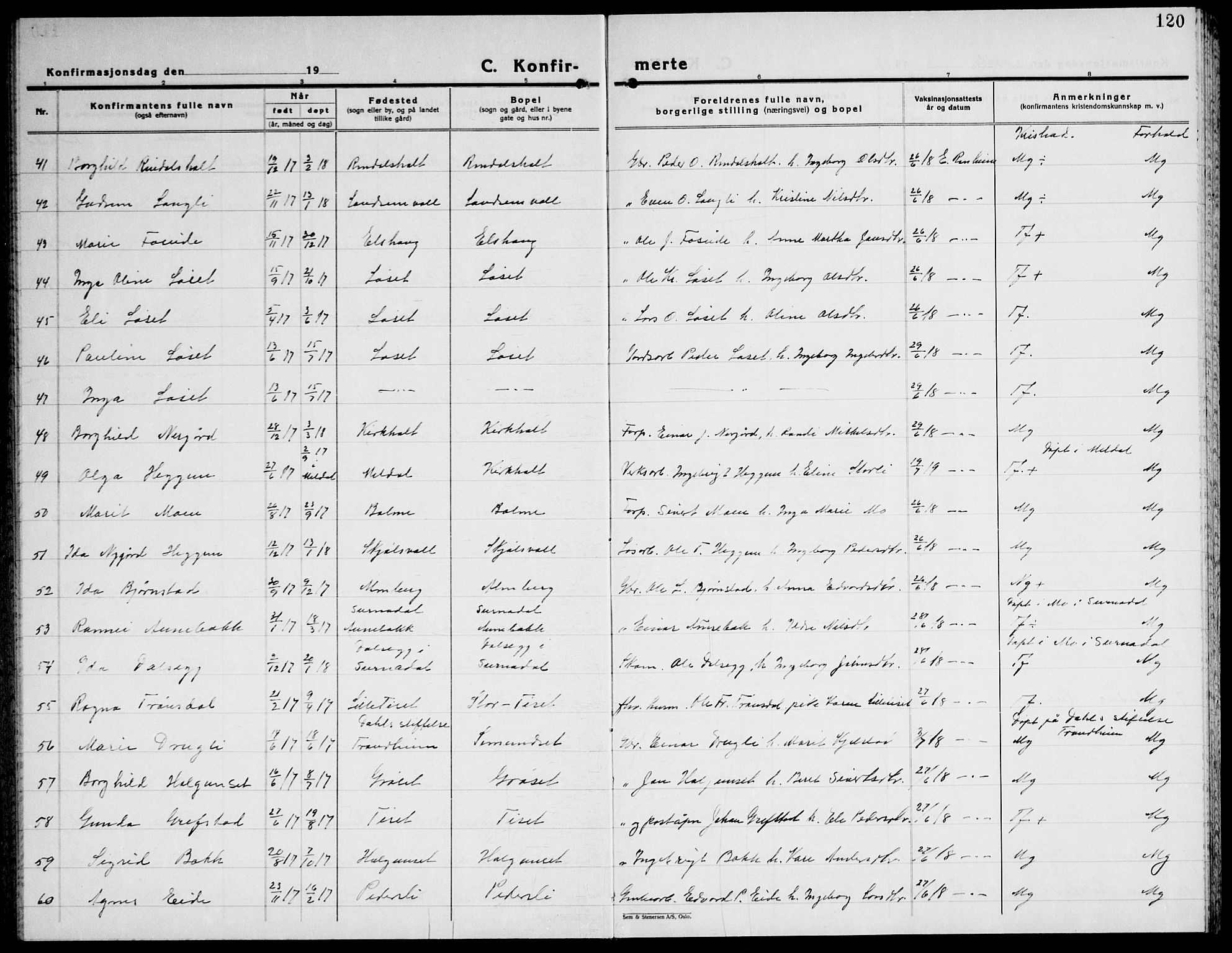 Ministerialprotokoller, klokkerbøker og fødselsregistre - Møre og Romsdal, SAT/A-1454/598/L1080: Parish register (copy) no. 598C05, 1927-1944, p. 120