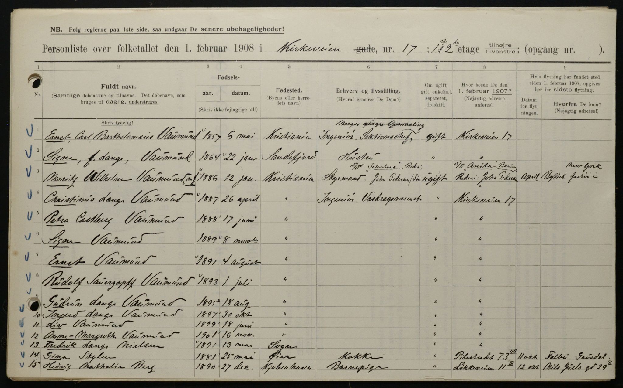 OBA, Municipal Census 1908 for Kristiania, 1908, p. 45602