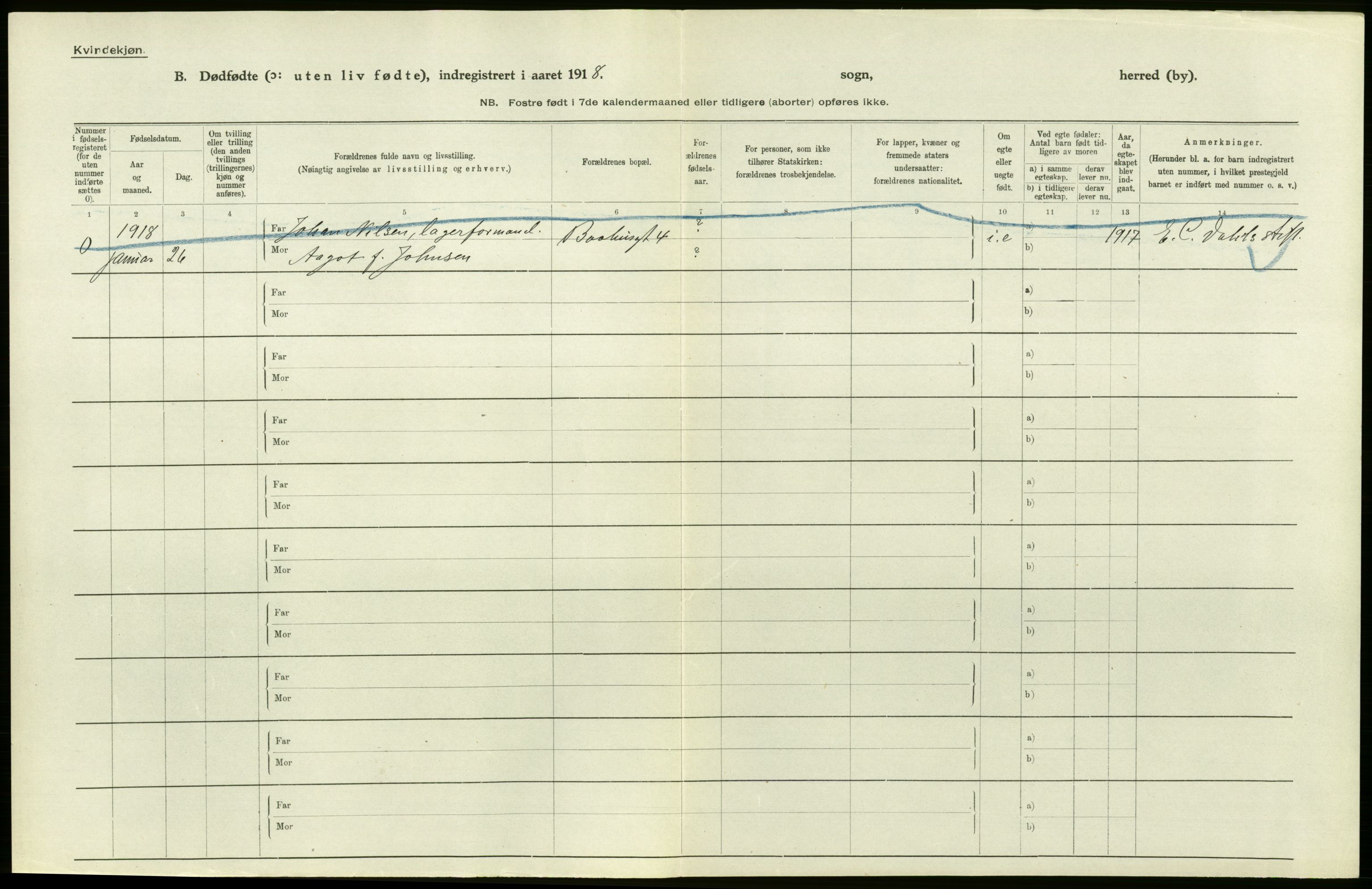 Statistisk sentralbyrå, Sosiodemografiske emner, Befolkning, AV/RA-S-2228/D/Df/Dfb/Dfbh/L0049: Trondheim: Døde, dødfødte., 1918, p. 372