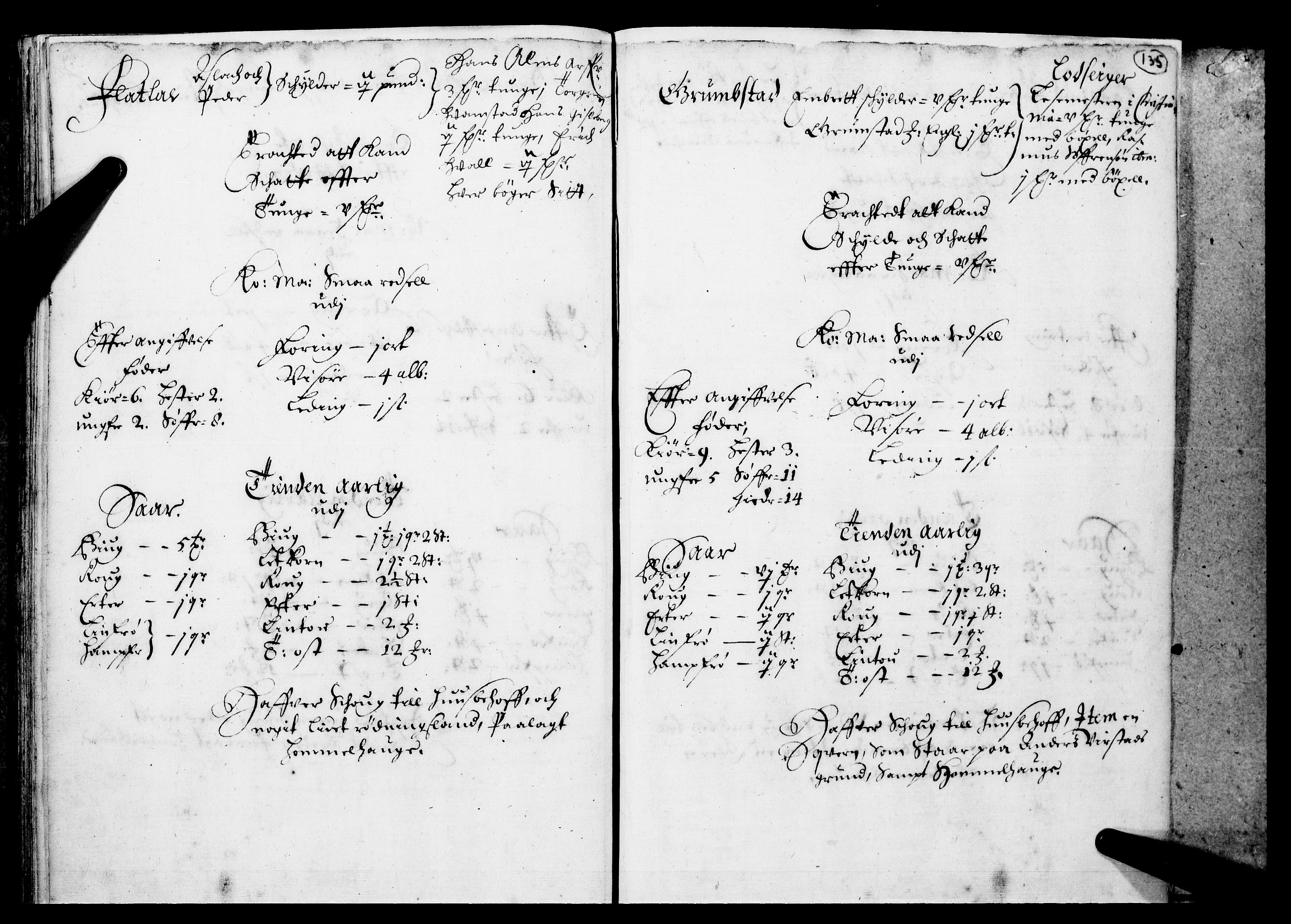 Rentekammeret inntil 1814, Realistisk ordnet avdeling, AV/RA-EA-4070/N/Nb/Nba/L0016: Hadeland og Valdres fogderi, 1. del, 1667, p. 134b-135a