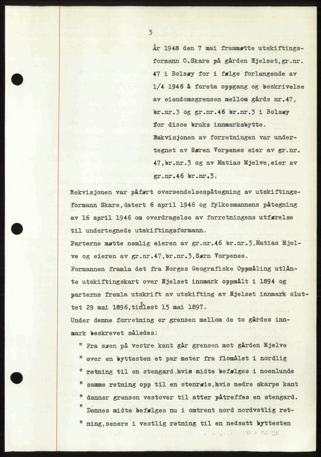 Romsdal sorenskriveri, AV/SAT-A-4149/1/2/2C: Mortgage book no. A28, 1948-1949, Diary no: : 3135/1948