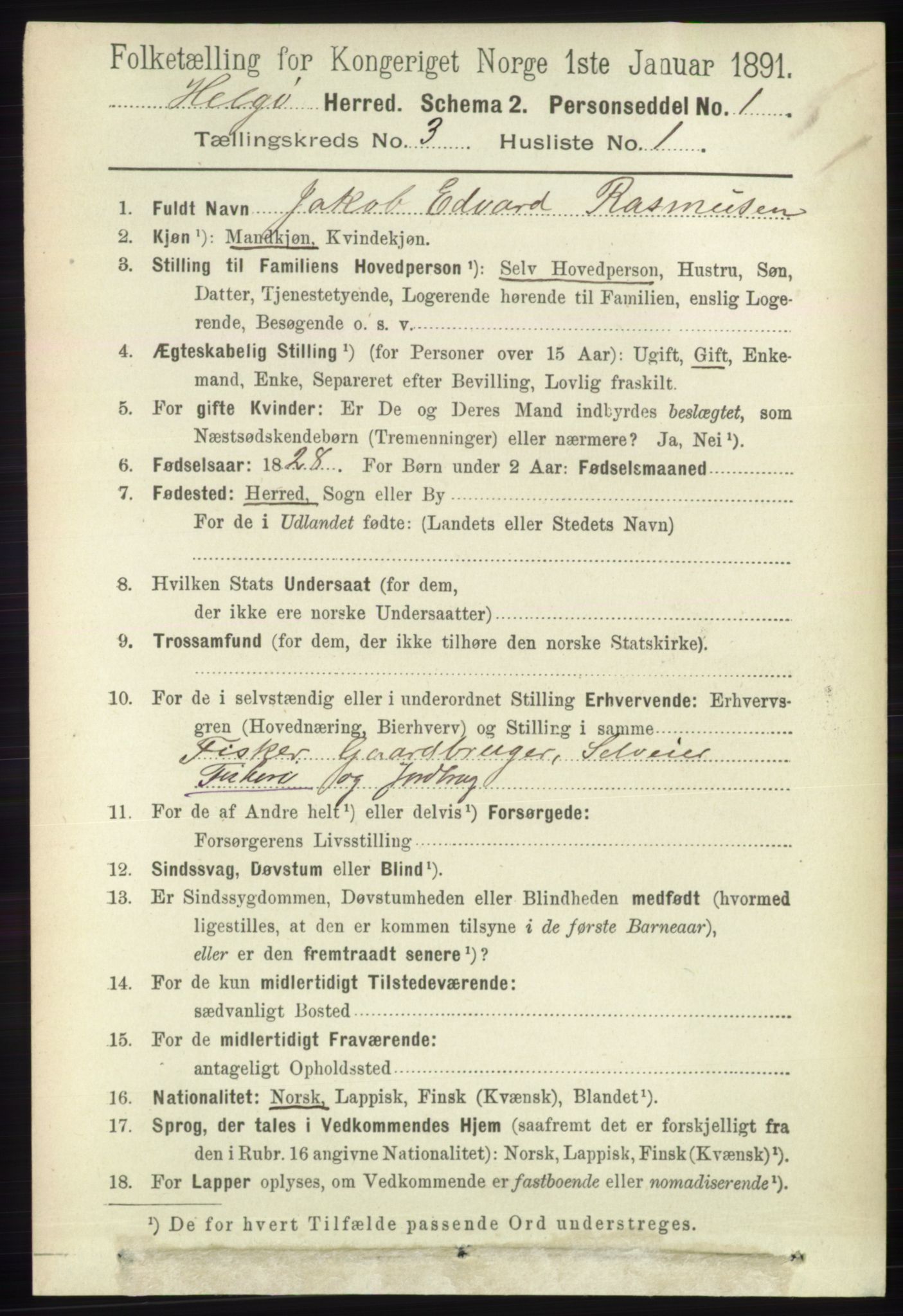 RA, 1891 census for 1935 Helgøy, 1891, p. 739