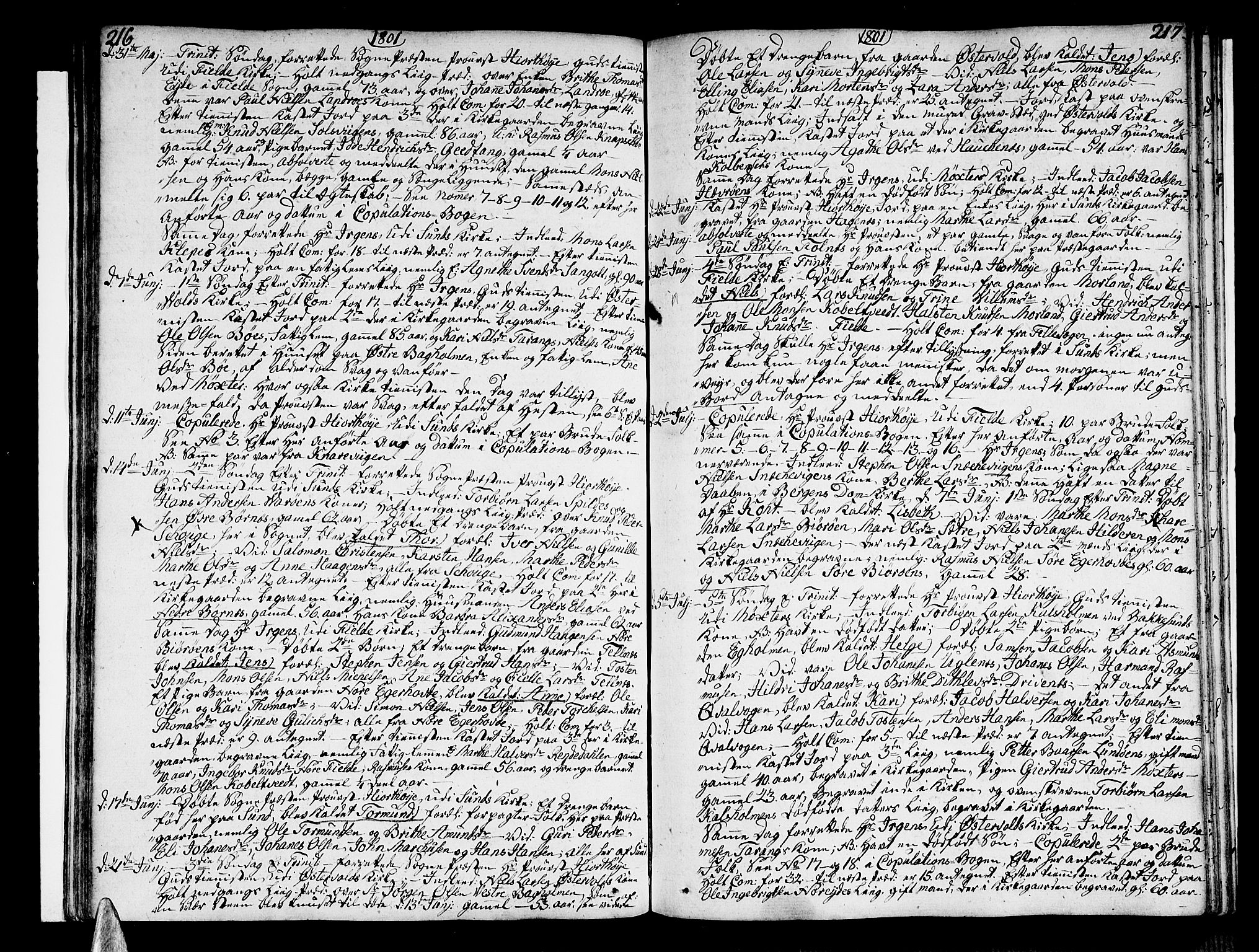 Sund sokneprestembete, AV/SAB-A-99930: Parish register (official) no. A 7, 1796-1815, p. 216-217