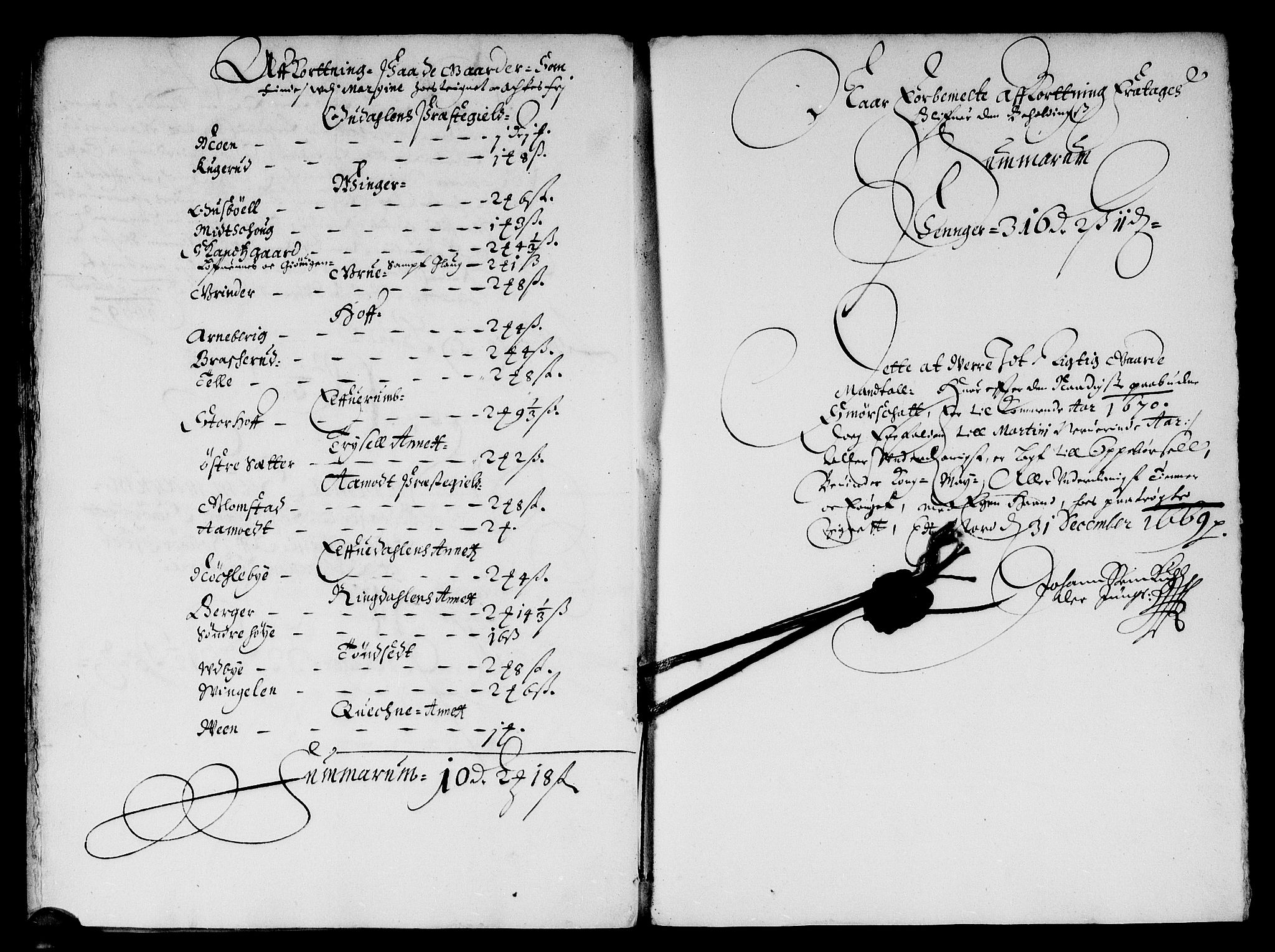 Rentekammeret inntil 1814, Reviderte regnskaper, Stiftamtstueregnskaper, Landkommissariatet på Akershus og Akershus stiftamt, AV/RA-EA-5869/R/Rb/L0056: Akershus stiftamt, 1669