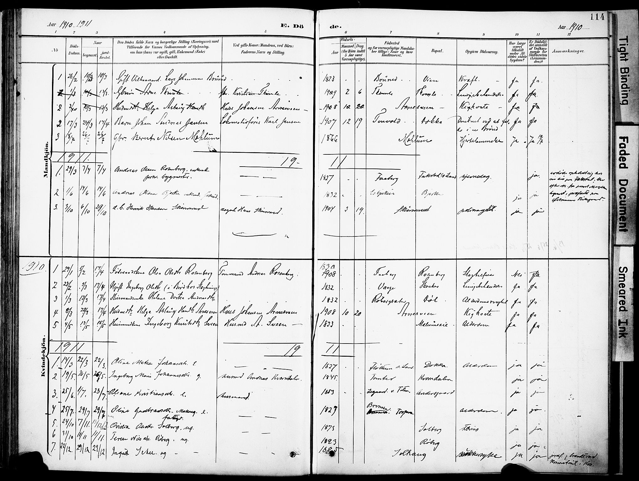 Nordre Land prestekontor, SAH/PREST-124/H/Ha/Haa/L0006: Parish register (official) no. 6, 1897-1914, p. 114
