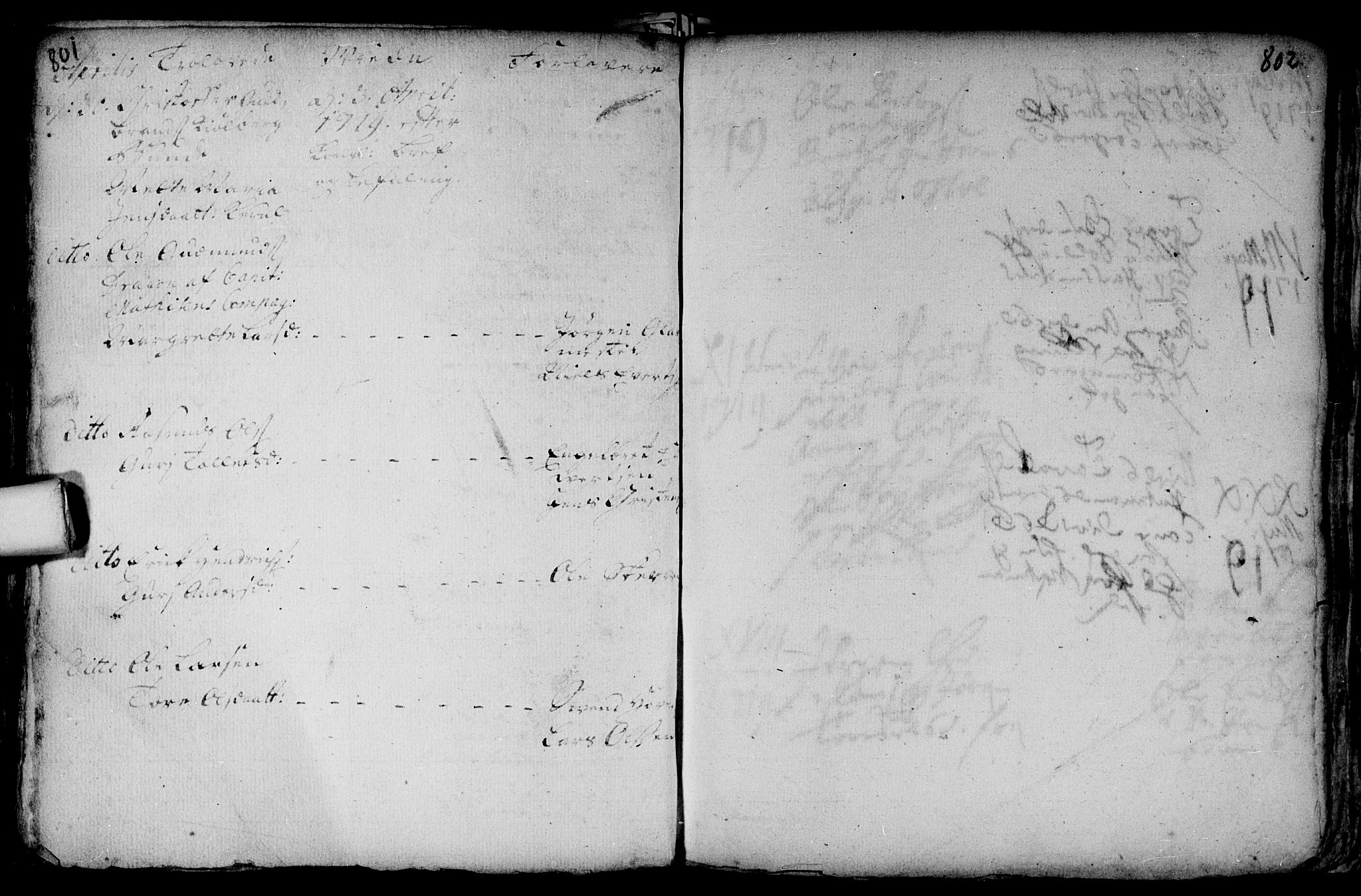 Aker prestekontor kirkebøker, AV/SAO-A-10861/F/L0002: Parish register (official) no. 2, 1714-1720, p. 801-802