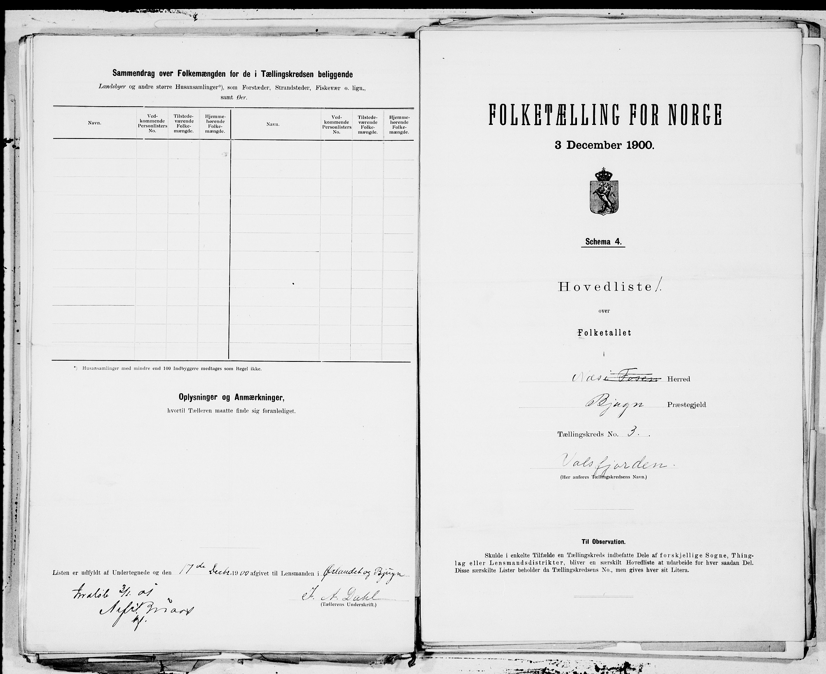 SAT, 1900 census for Nes, 1900, p. 8