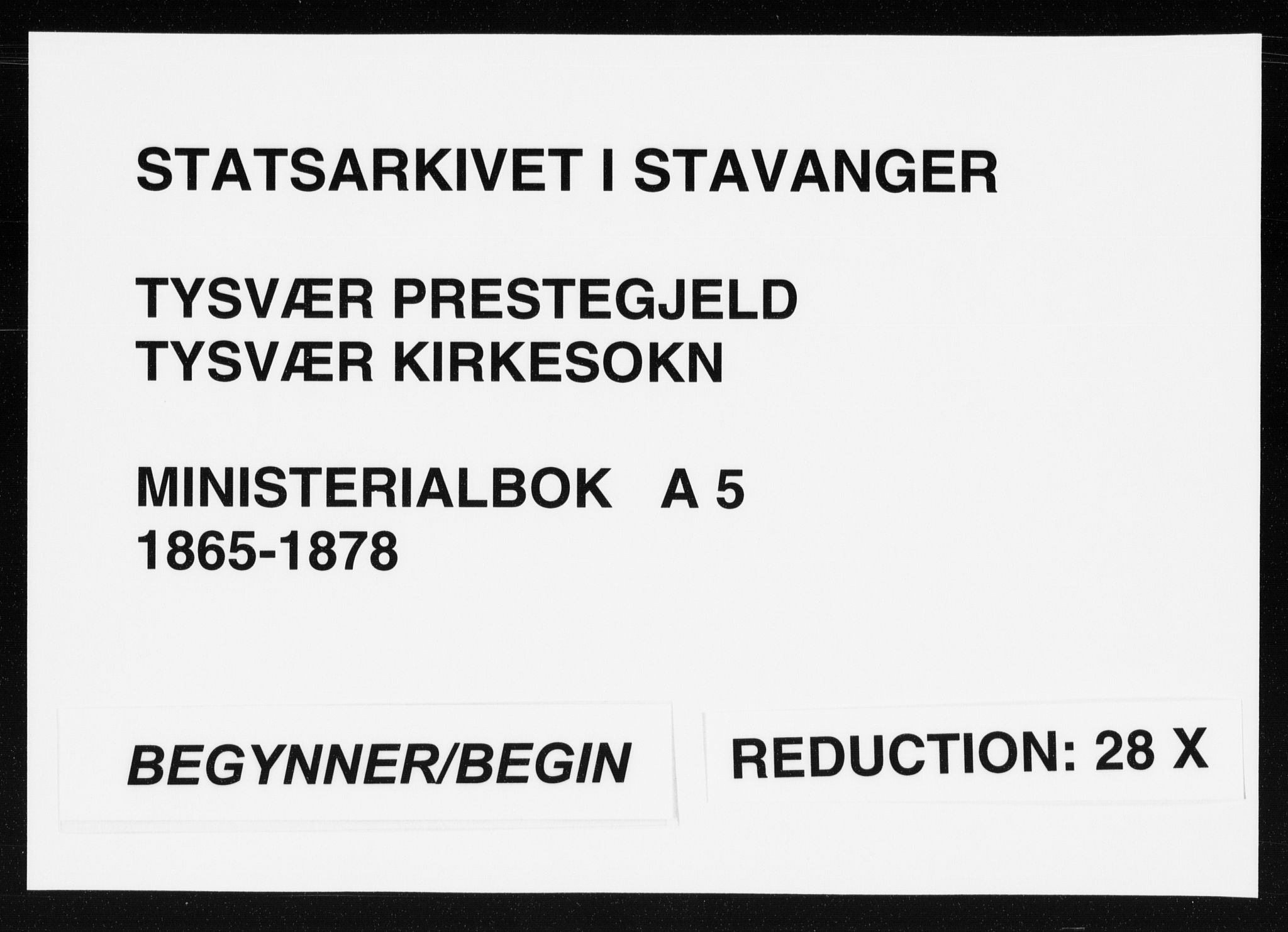 Tysvær sokneprestkontor, AV/SAST-A -101864/H/Ha/Haa/L0005: Parish register (official) no. A 5, 1865-1878