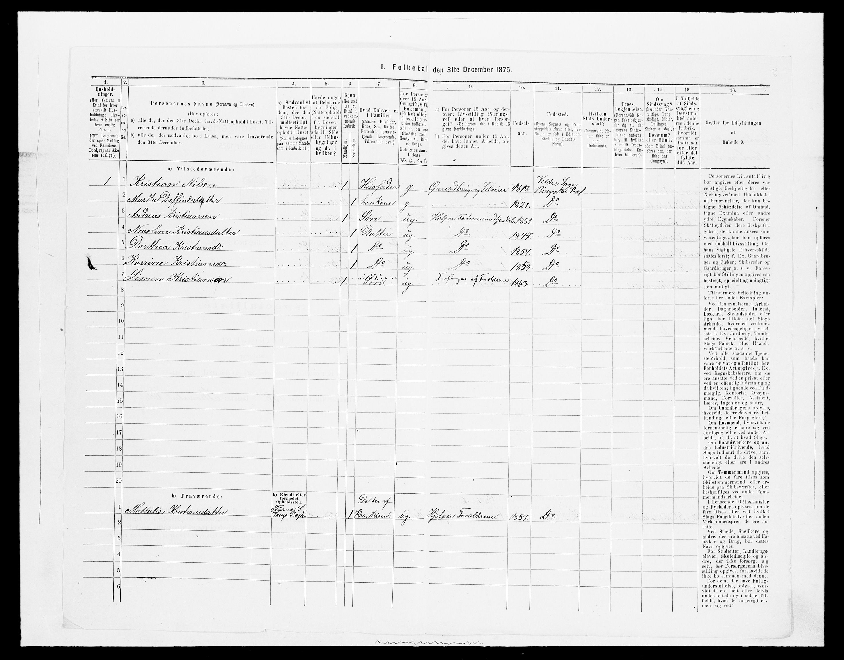SAH, 1875 census for 0412P Ringsaker, 1875, p. 1629