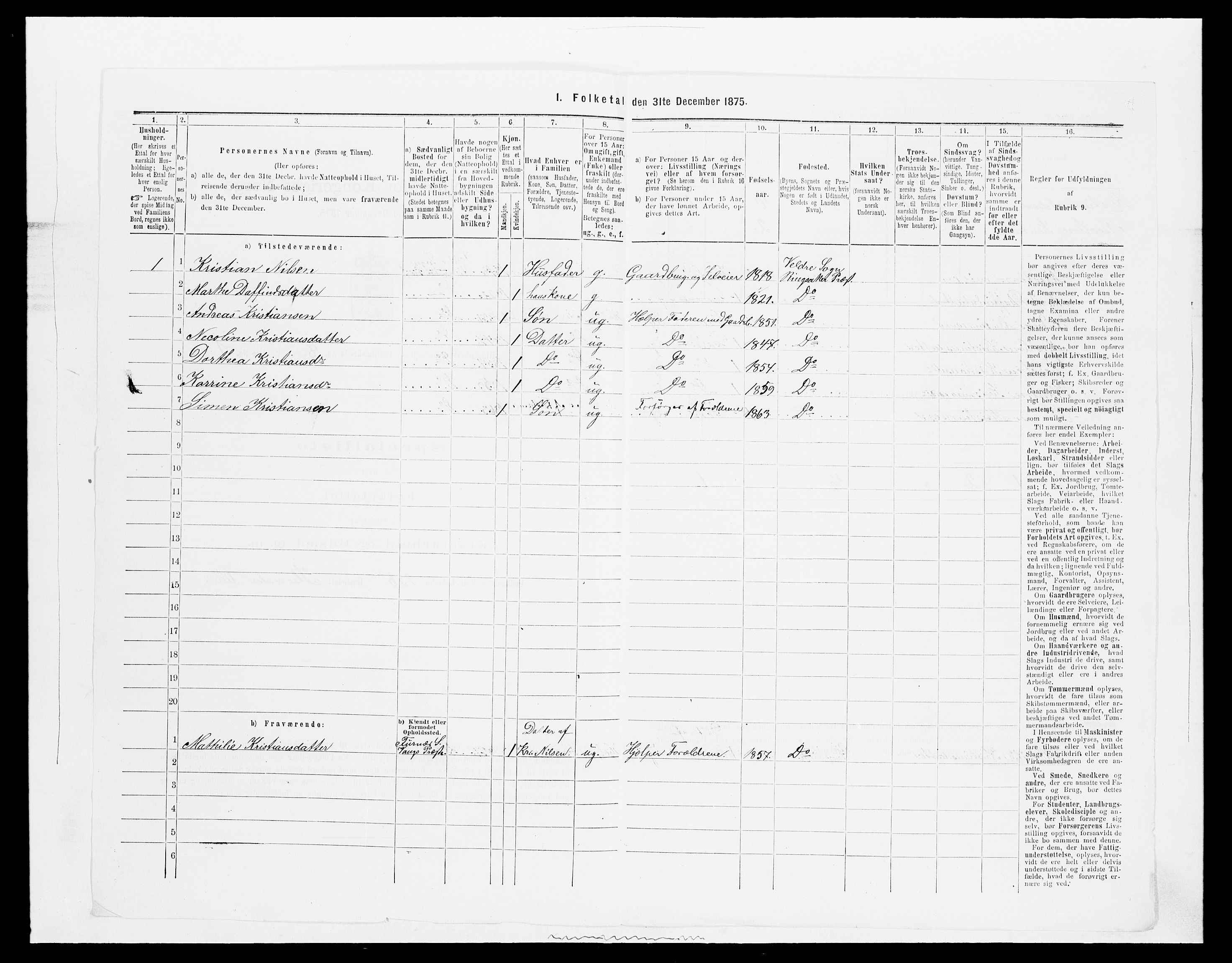 SAH, 1875 census for 0412P Ringsaker, 1875, p. 1629