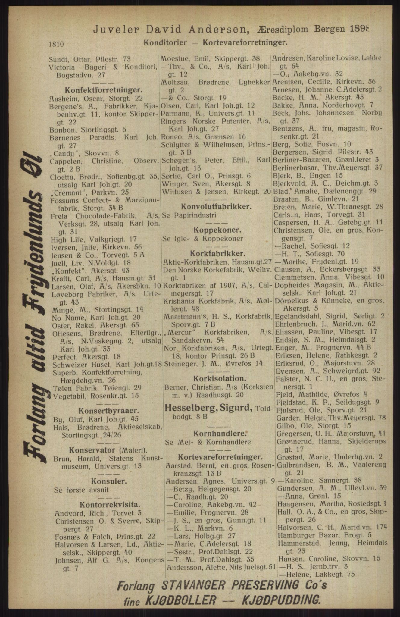 Kristiania/Oslo adressebok, PUBL/-, 1914, p. 1810