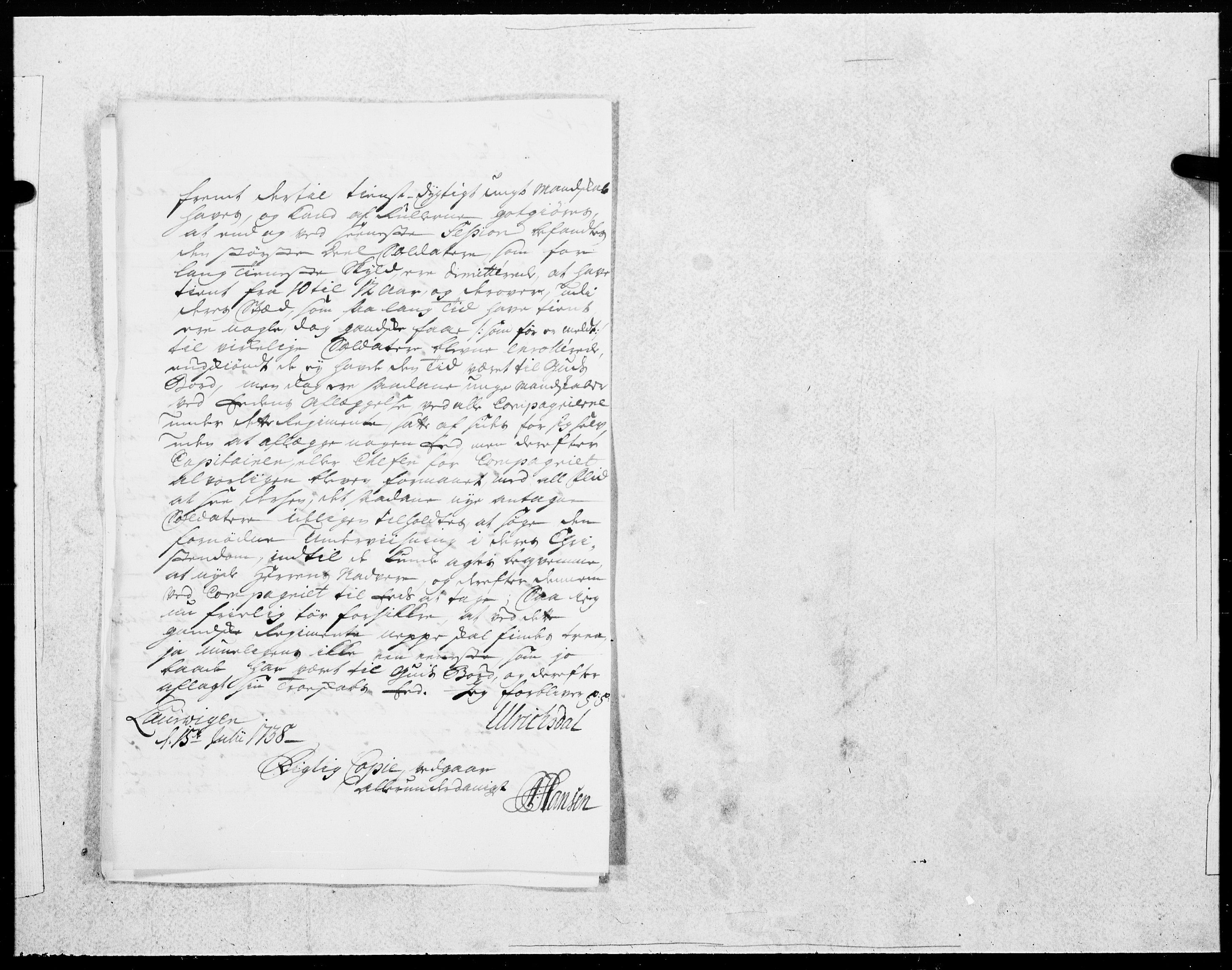 Danske Kanselli 1572-1799, AV/RA-EA-3023/F/Fc/Fcc/Fcca/L0128: Norske innlegg 1572-1799, 1738, p. 419