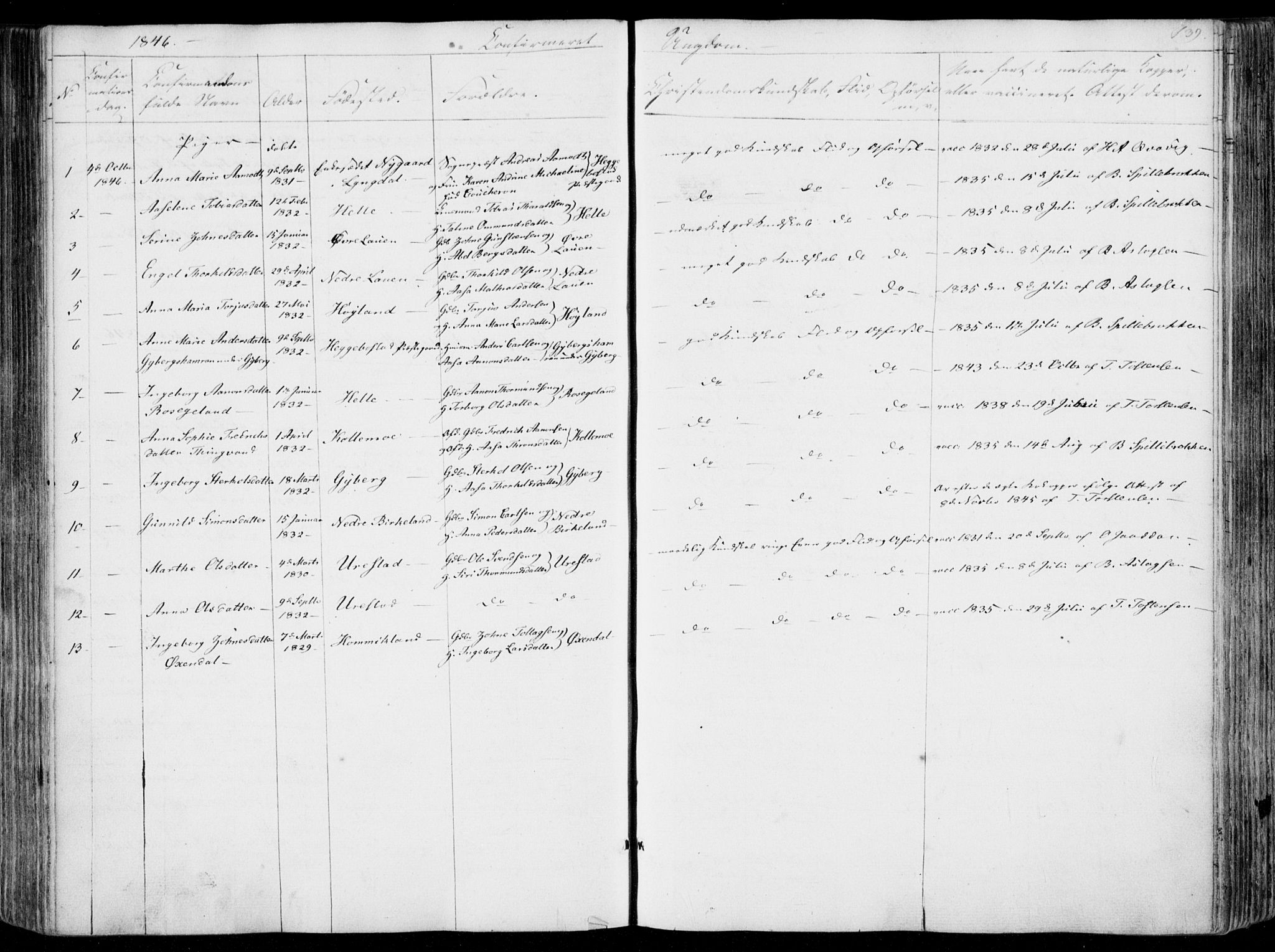 Hægebostad sokneprestkontor, AV/SAK-1111-0024/F/Fa/Faa/L0004: Parish register (official) no. A 4, 1834-1864, p. 139