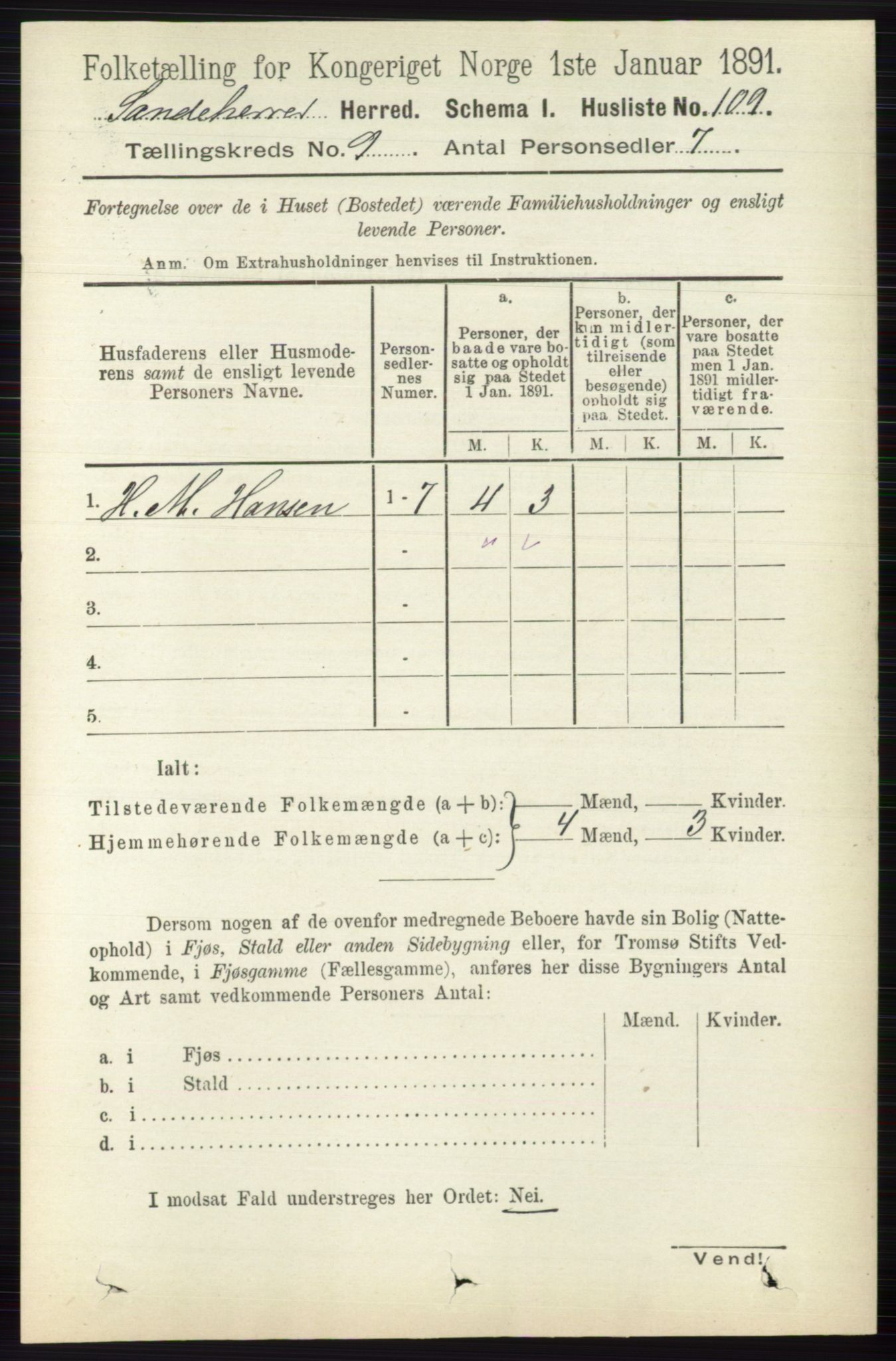 RA, 1891 census for 0724 Sandeherred, 1891, p. 5540