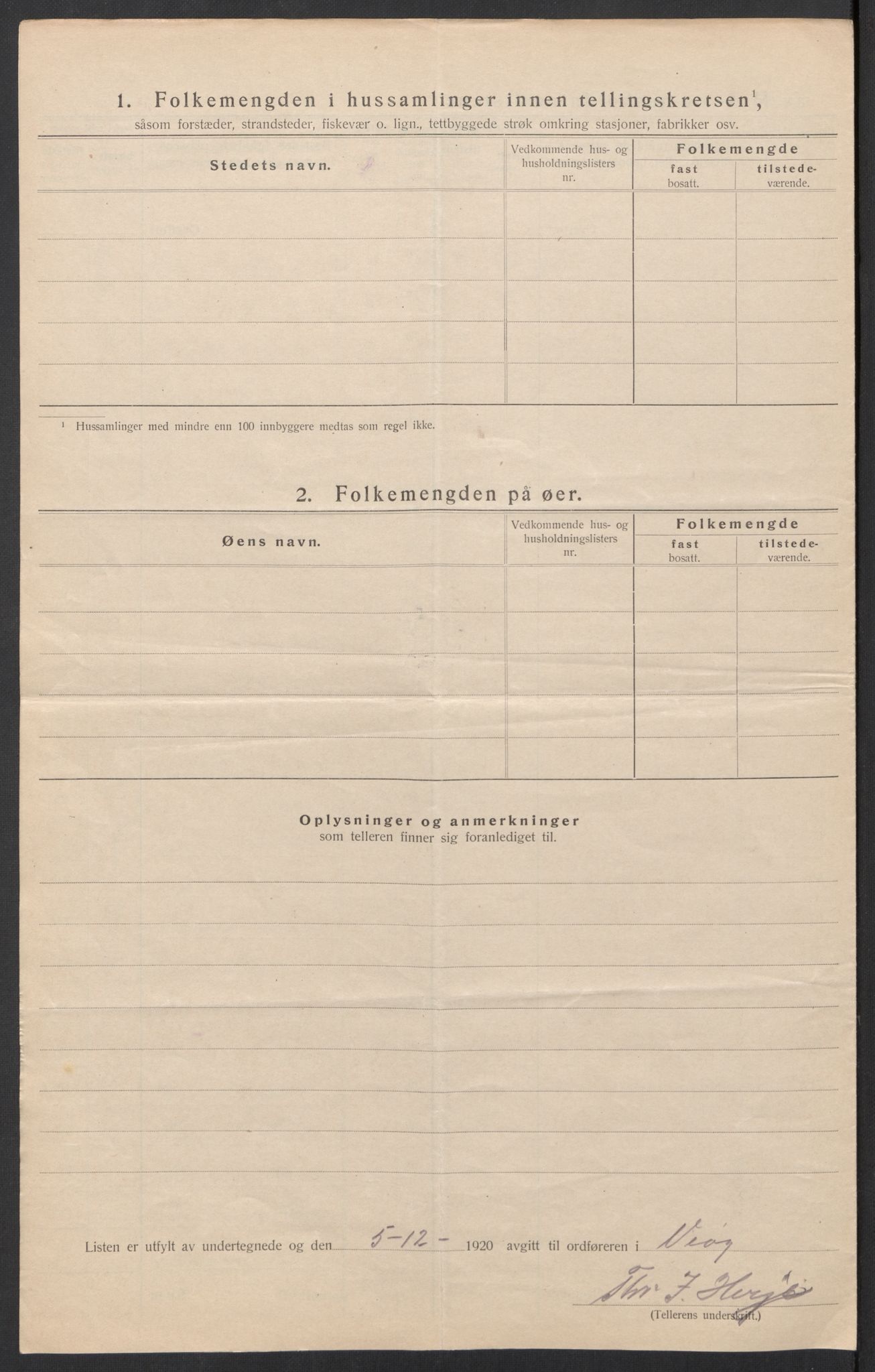 SAT, 1920 census for Veøy, 1920, p. 26