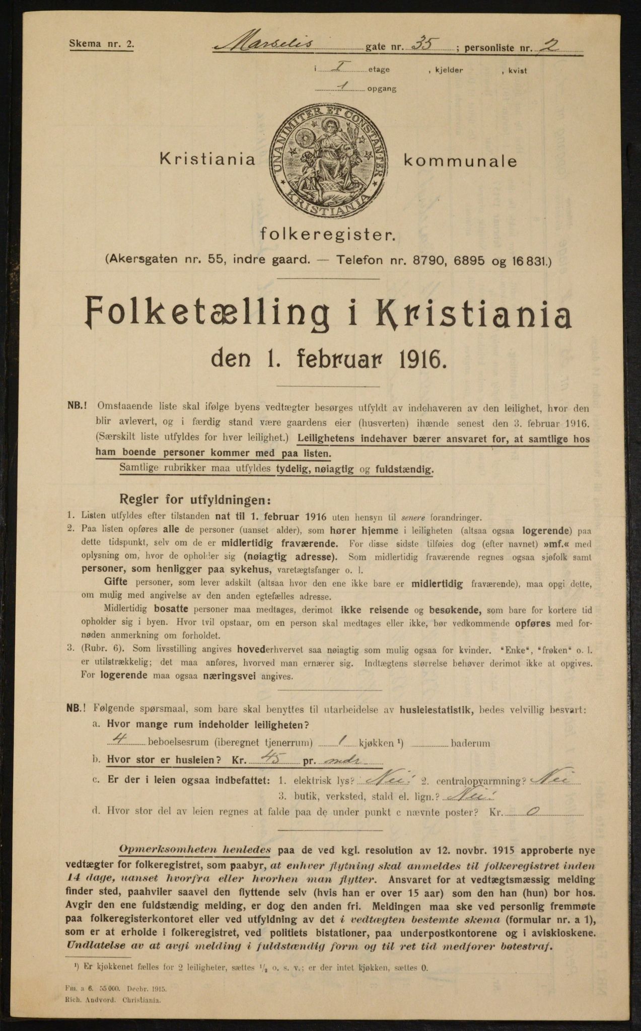 OBA, Municipal Census 1916 for Kristiania, 1916, p. 66324