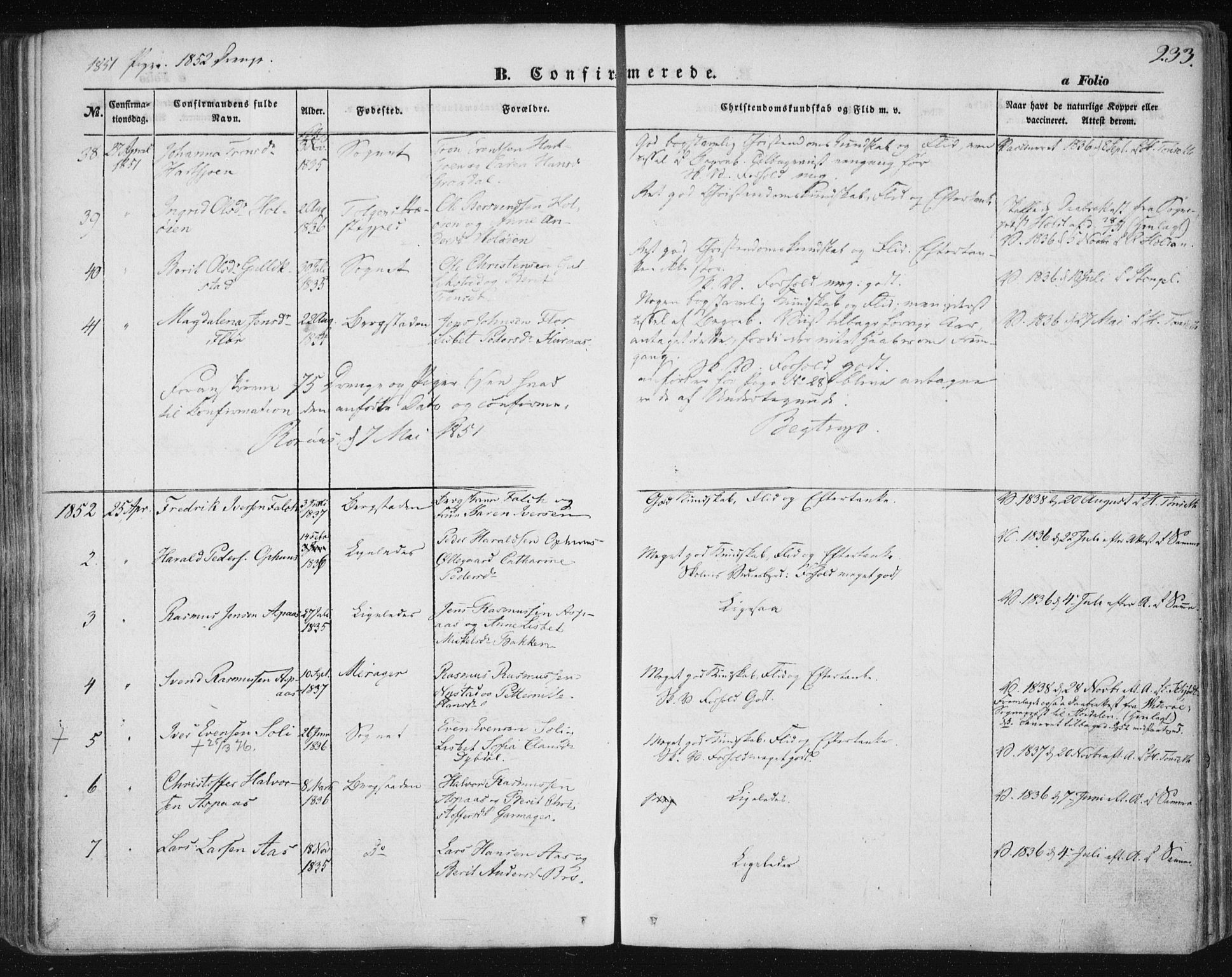 Ministerialprotokoller, klokkerbøker og fødselsregistre - Sør-Trøndelag, SAT/A-1456/681/L0931: Parish register (official) no. 681A09, 1845-1859, p. 233