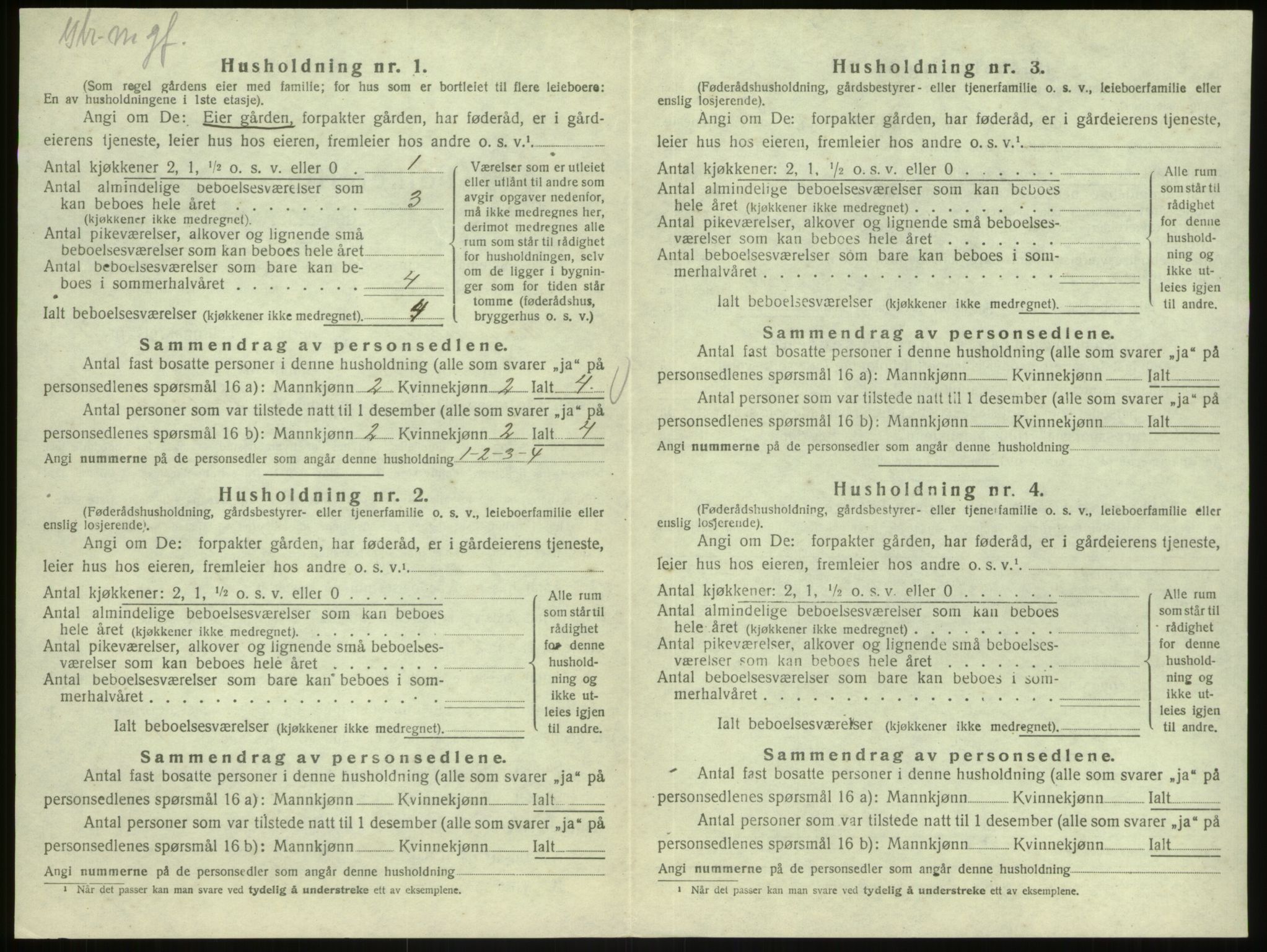 SAB, 1920 census for Austrheim, 1920, p. 376