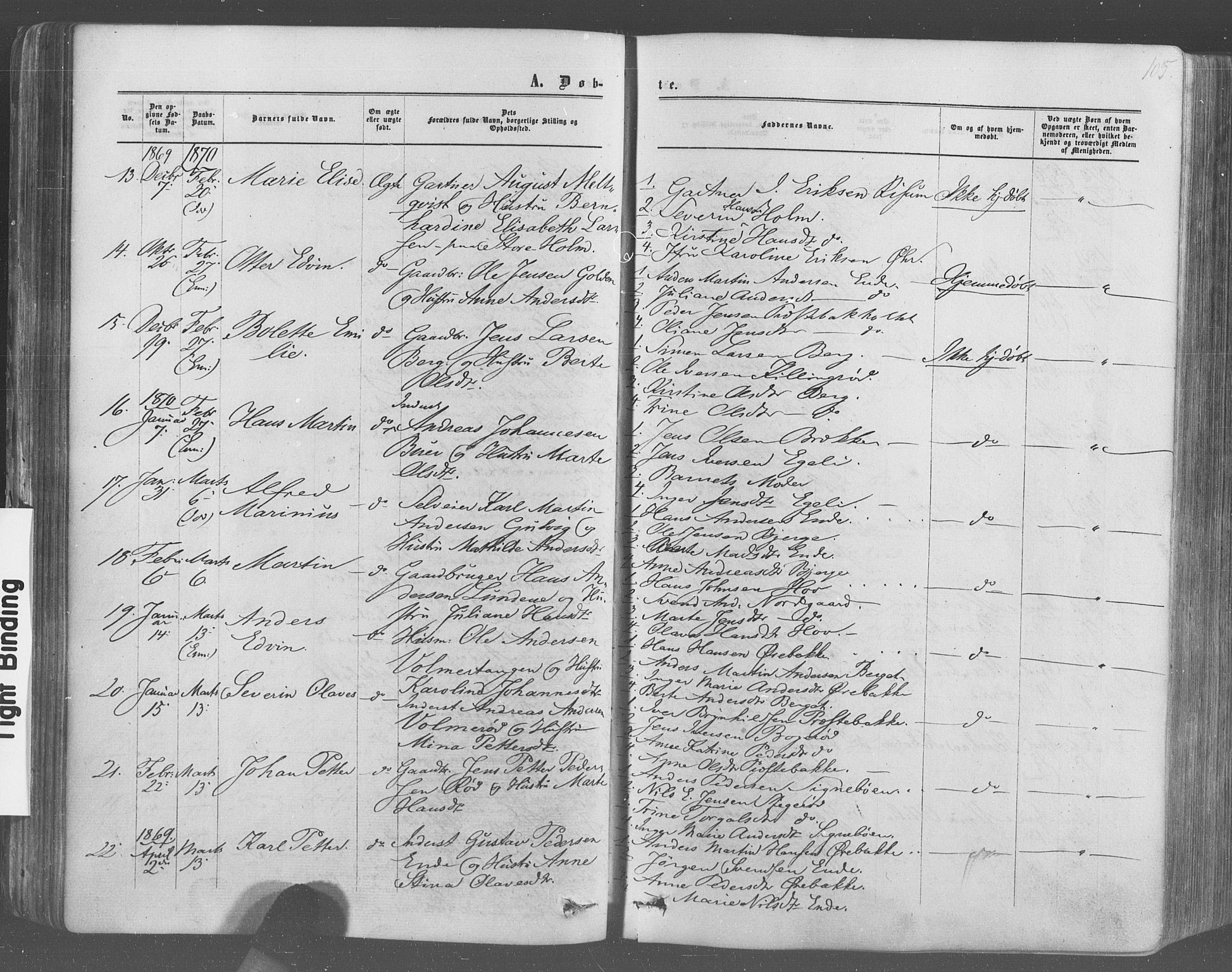 Idd prestekontor Kirkebøker, AV/SAO-A-10911/F/Fc/L0005: Parish register (official) no. III 5, 1861-1877, p. 105