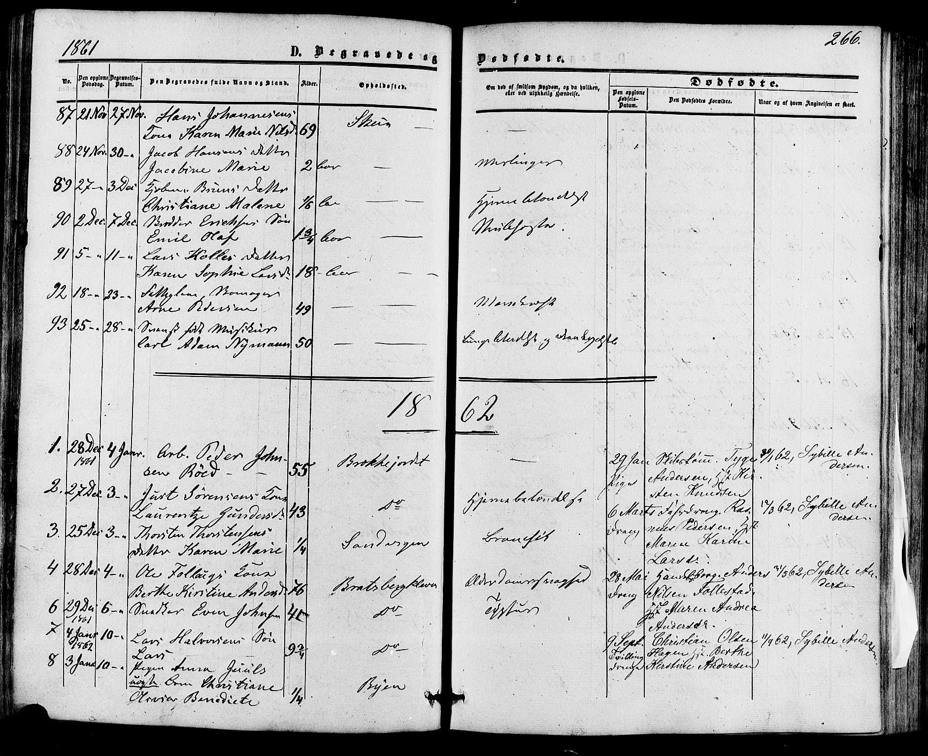 Skien kirkebøker, SAKO/A-302/F/Fa/L0007: Parish register (official) no. 7, 1856-1865, p. 266