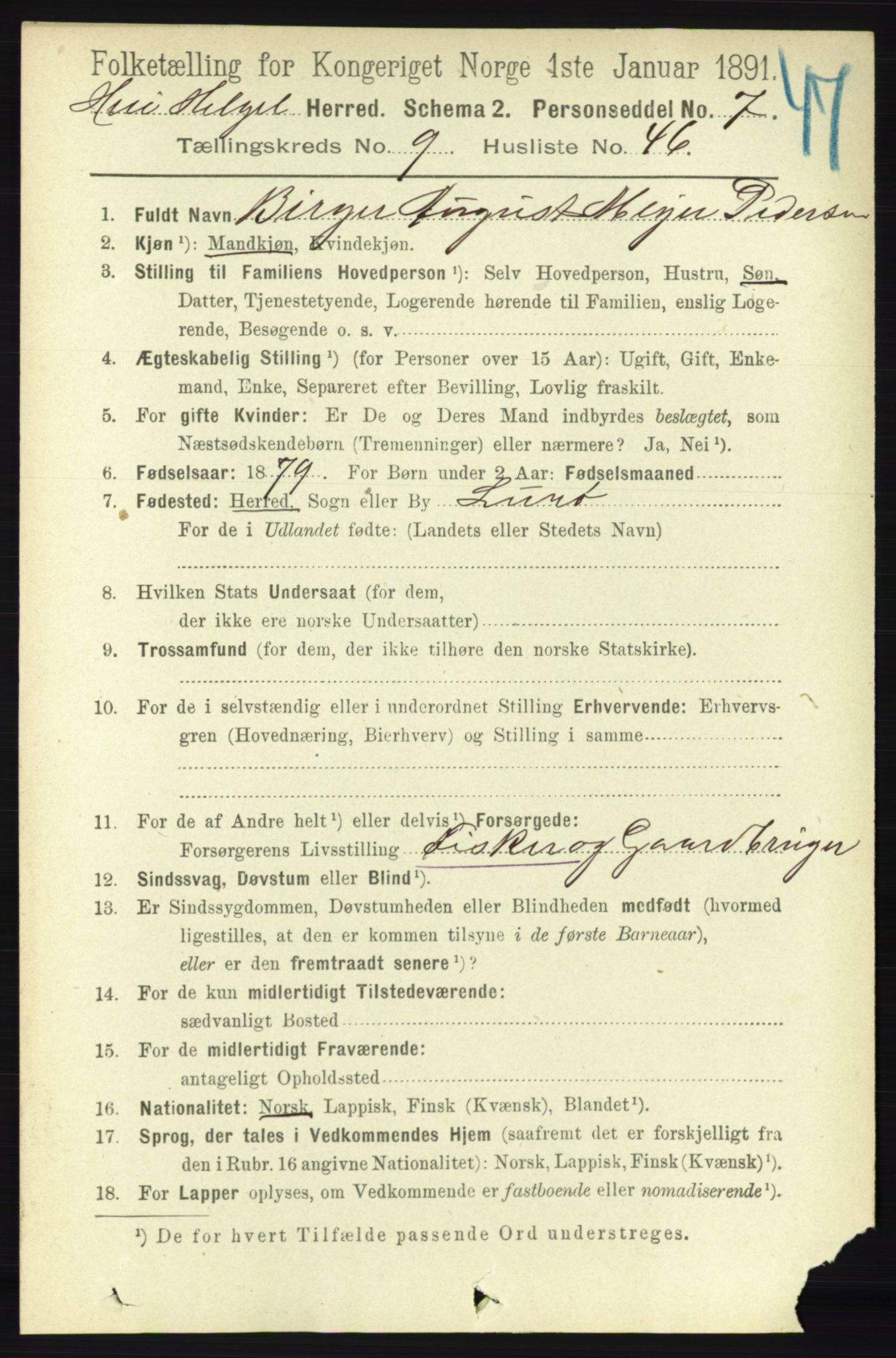 RA, 1891 census for 1818 Herøy, 1891, p. 3848