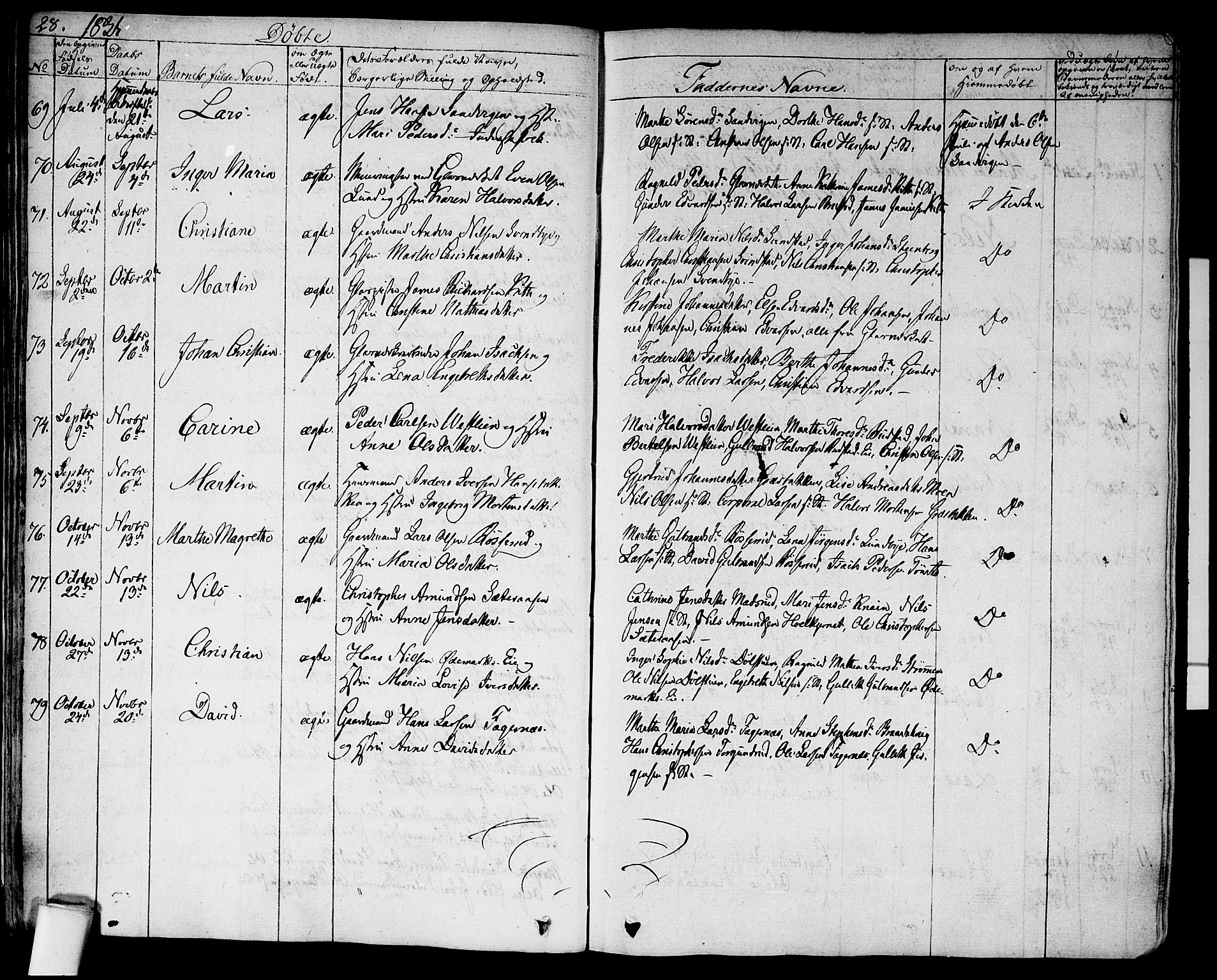 Hurdal prestekontor Kirkebøker, AV/SAO-A-10889/F/Fa/L0004: Parish register (official) no. I 4, 1828-1845, p. 28