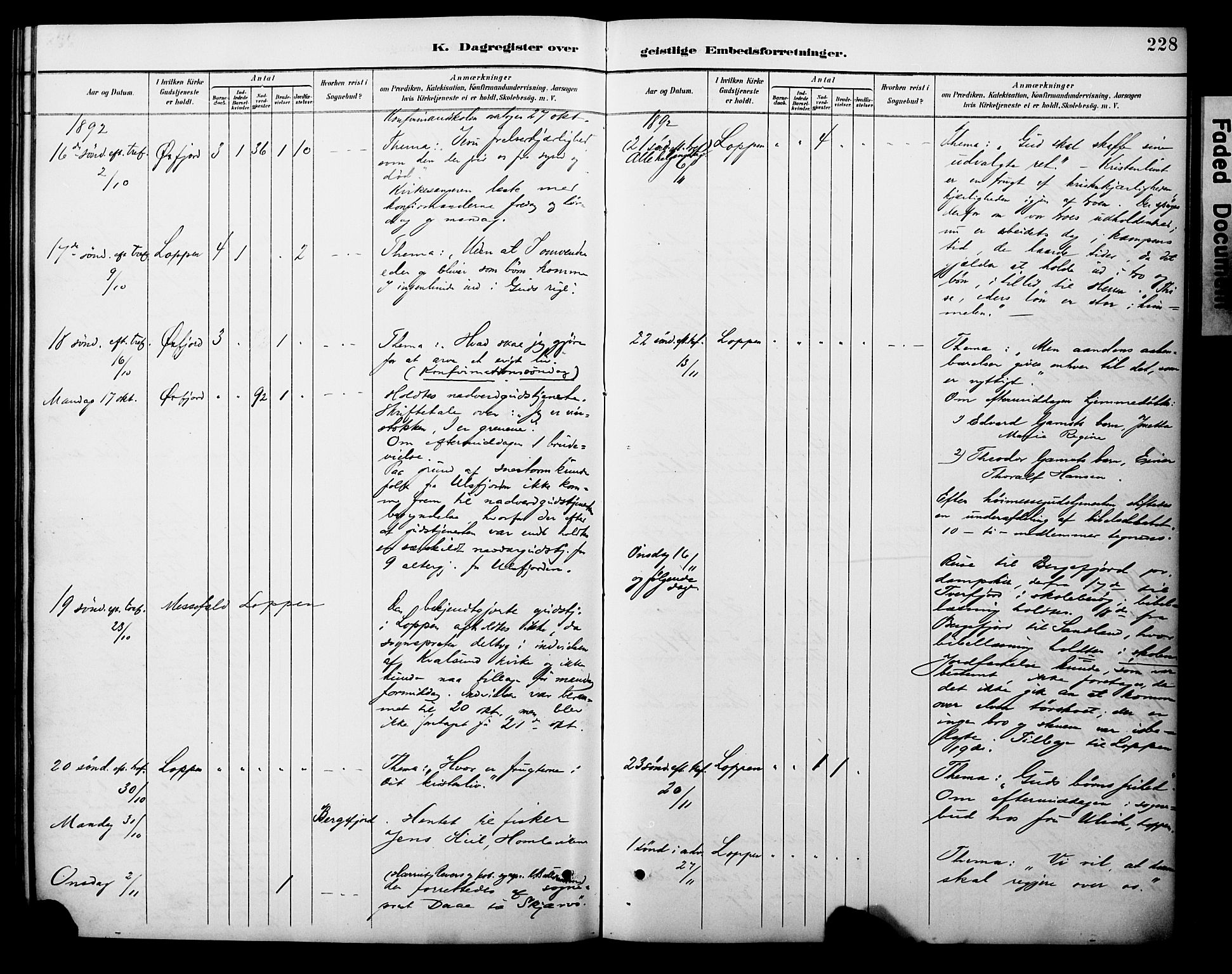 Loppa sokneprestkontor, SATØ/S-1339/H/Ha/L0008kirke: Parish register (official) no. 8, 1889-1907, p. 228