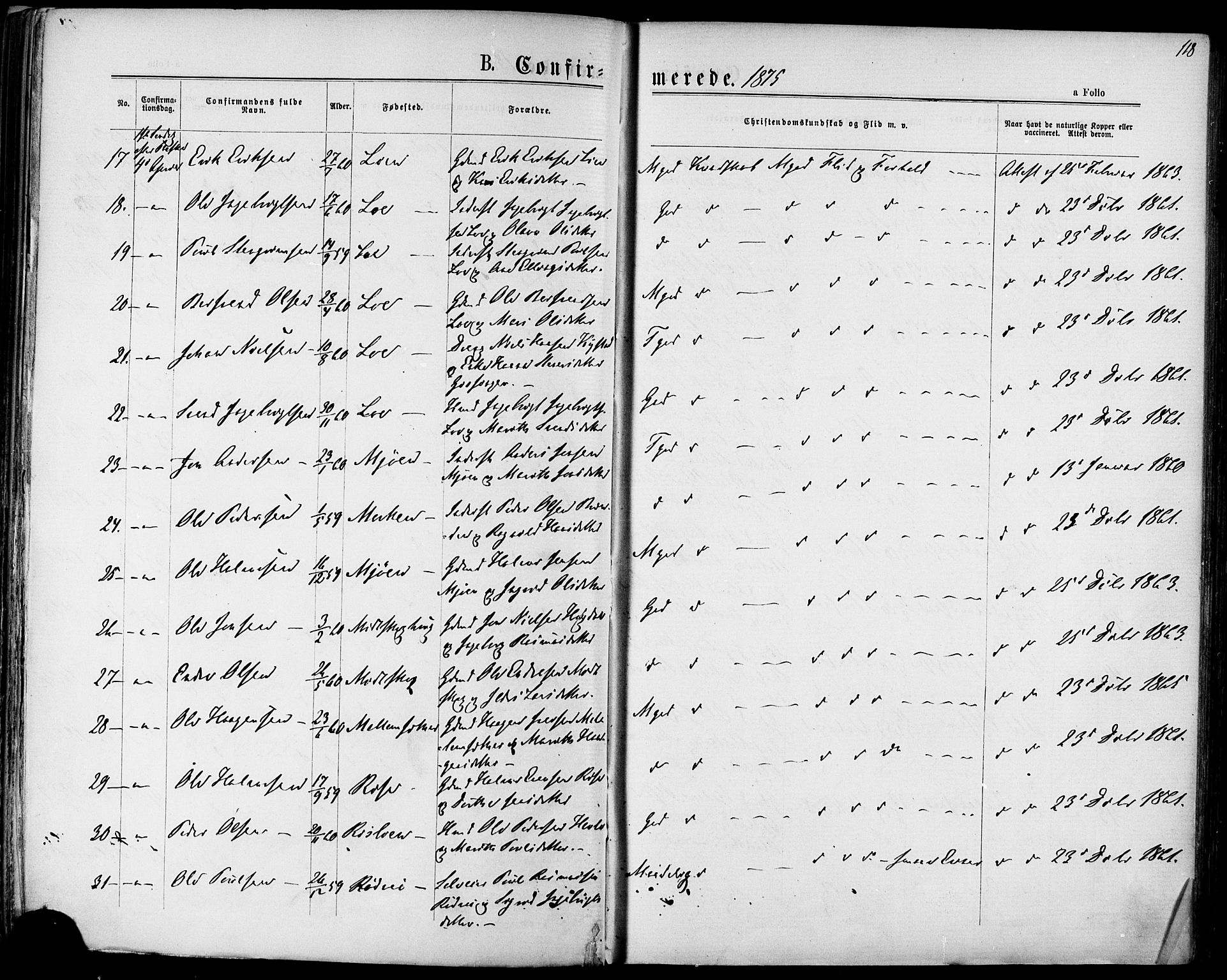 Ministerialprotokoller, klokkerbøker og fødselsregistre - Sør-Trøndelag, SAT/A-1456/678/L0900: Parish register (official) no. 678A09, 1872-1881, p. 118