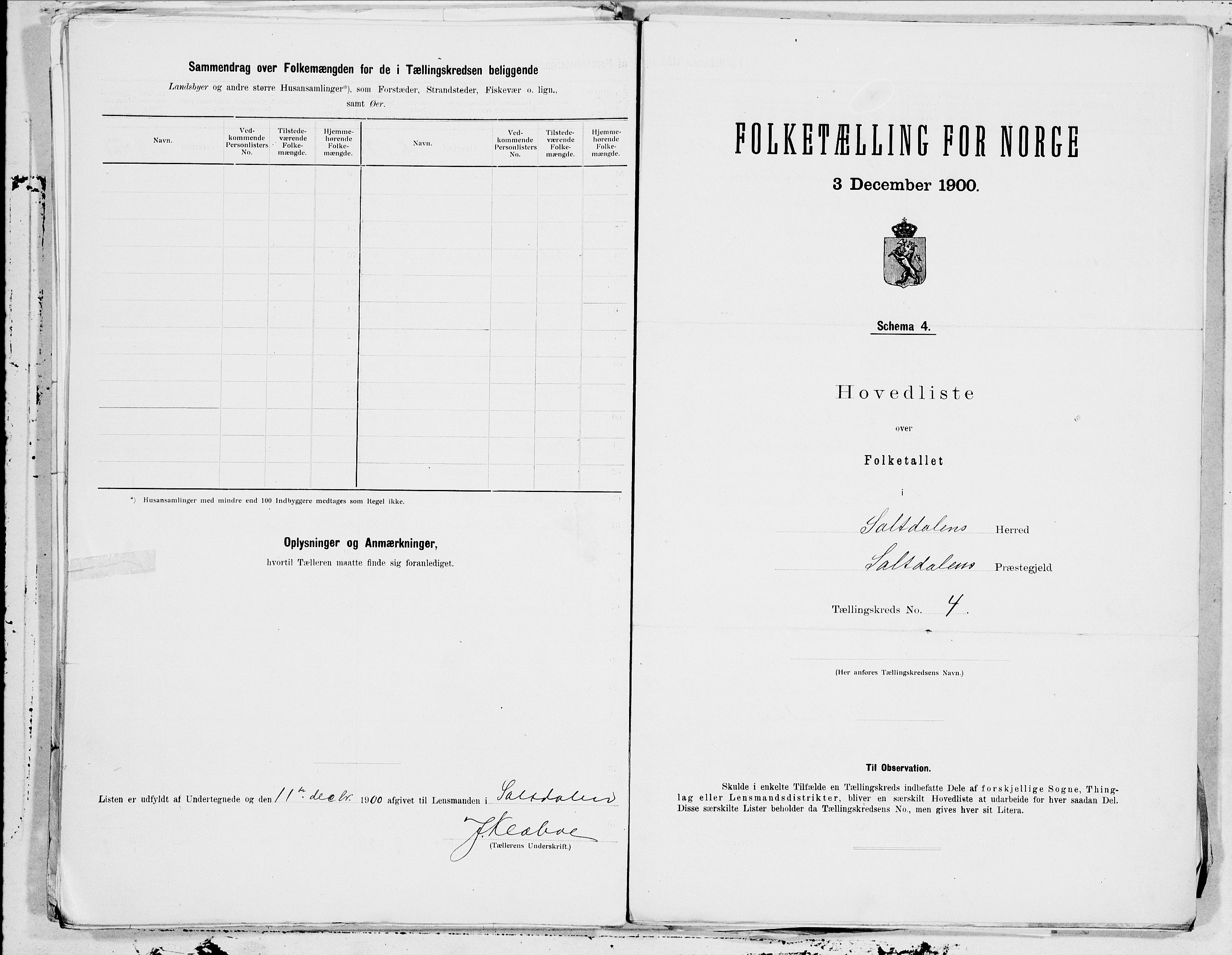 SAT, 1900 census for Saltdal, 1900, p. 10