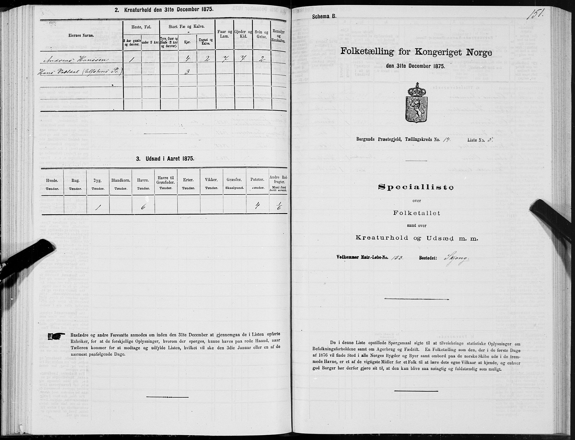 SAT, 1875 census for 1531P Borgund, 1875, p. 7151