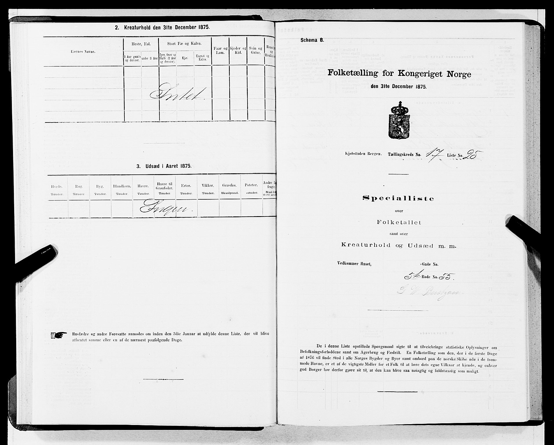 SAB, 1875 census for 1301 Bergen, 1875, p. 895