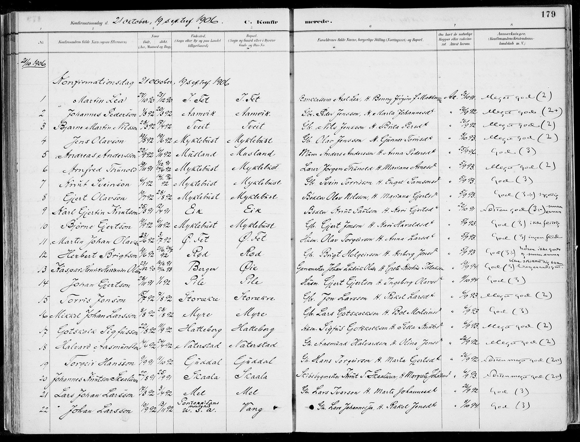 Kvinnherad sokneprestembete, SAB/A-76401/H/Haa: Parish register (official) no. B  1, 1887-1921, p. 179