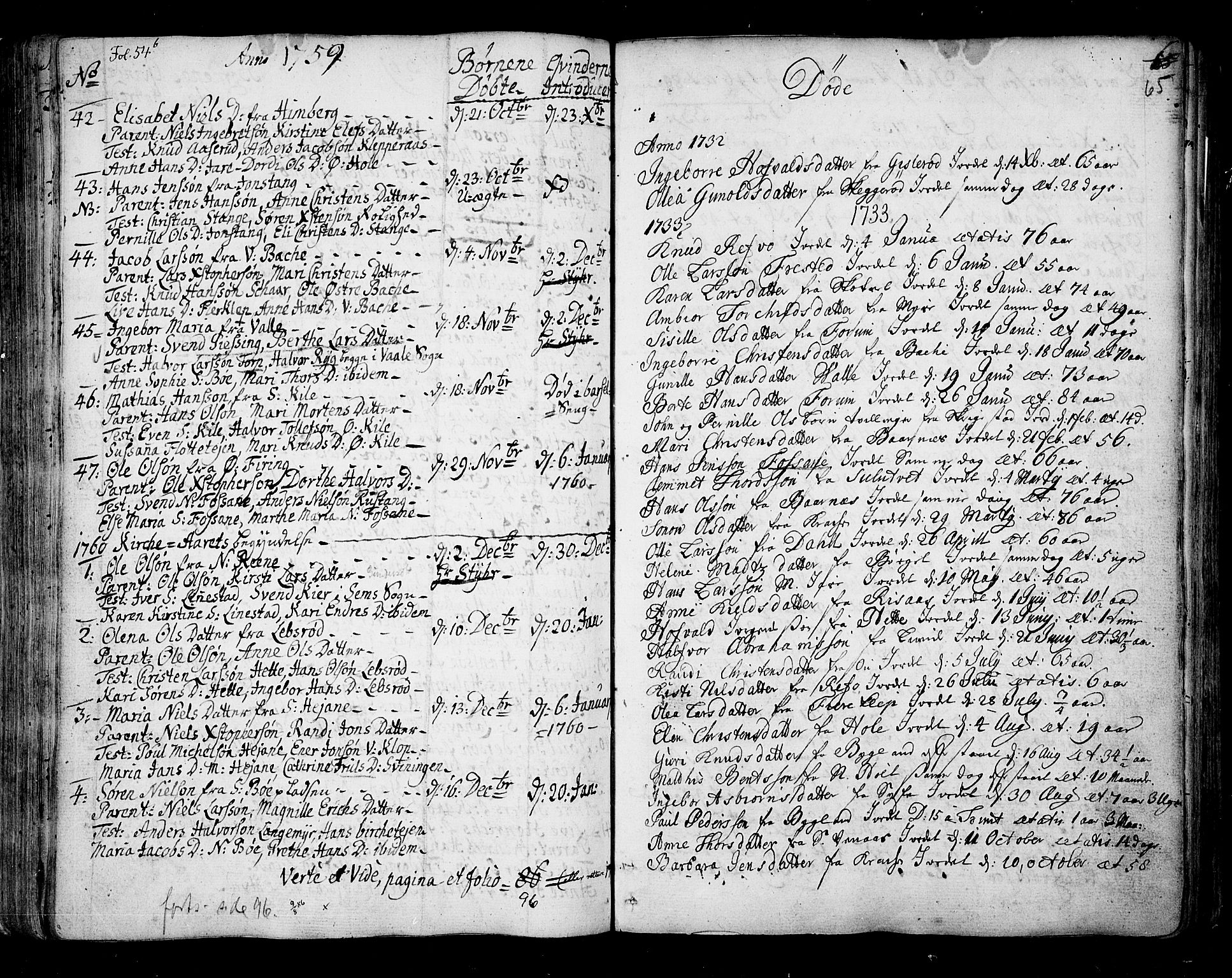 Ramnes kirkebøker, SAKO/A-314/F/Fa/L0001: Parish register (official) no. I 1, 1732-1774, p. 65