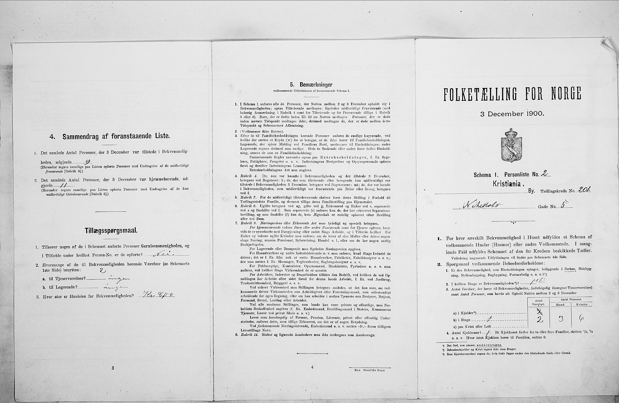 SAO, 1900 census for Kristiania, 1900, p. 64481