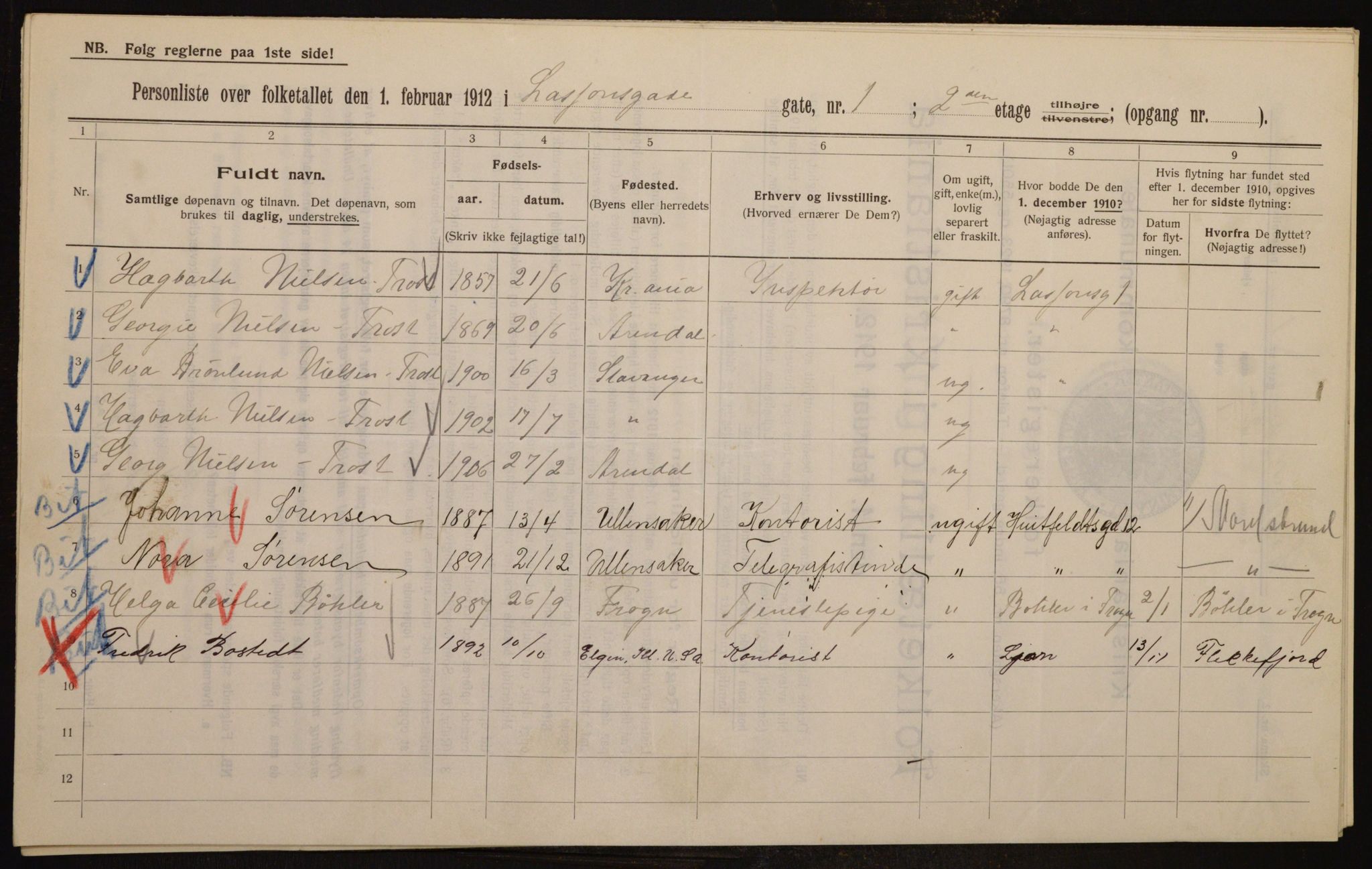 OBA, Municipal Census 1912 for Kristiania, 1912, p. 57539