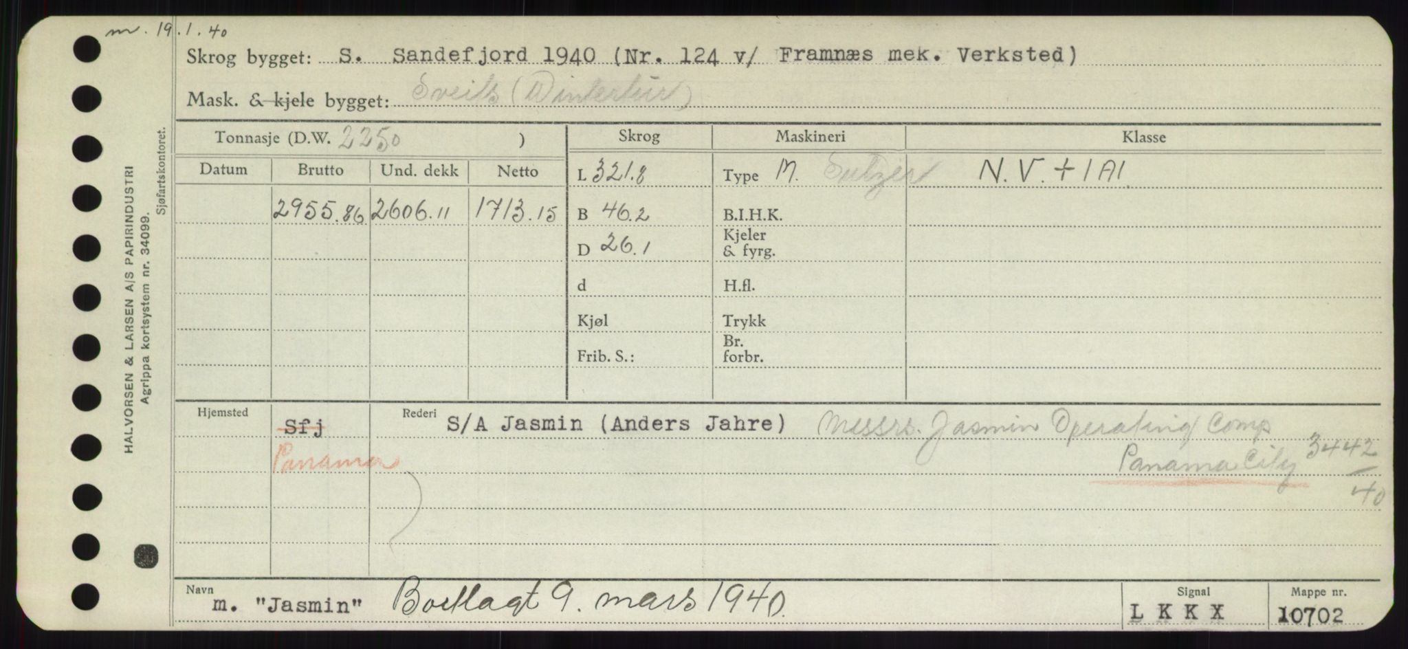 Sjøfartsdirektoratet med forløpere, Skipsmålingen, RA/S-1627/H/Hd/L0019: Fartøy, J, p. 291