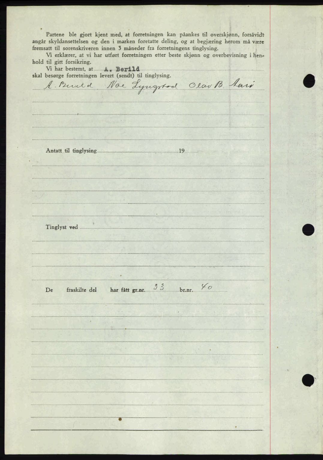 Romsdal sorenskriveri, AV/SAT-A-4149/1/2/2C: Mortgage book no. A14, 1943-1943, Diary no: : 1552/1943