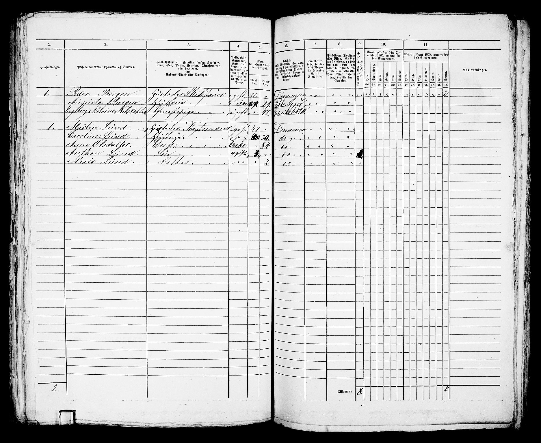 RA, 1865 census for Bragernes in Drammen, 1865, p. 996