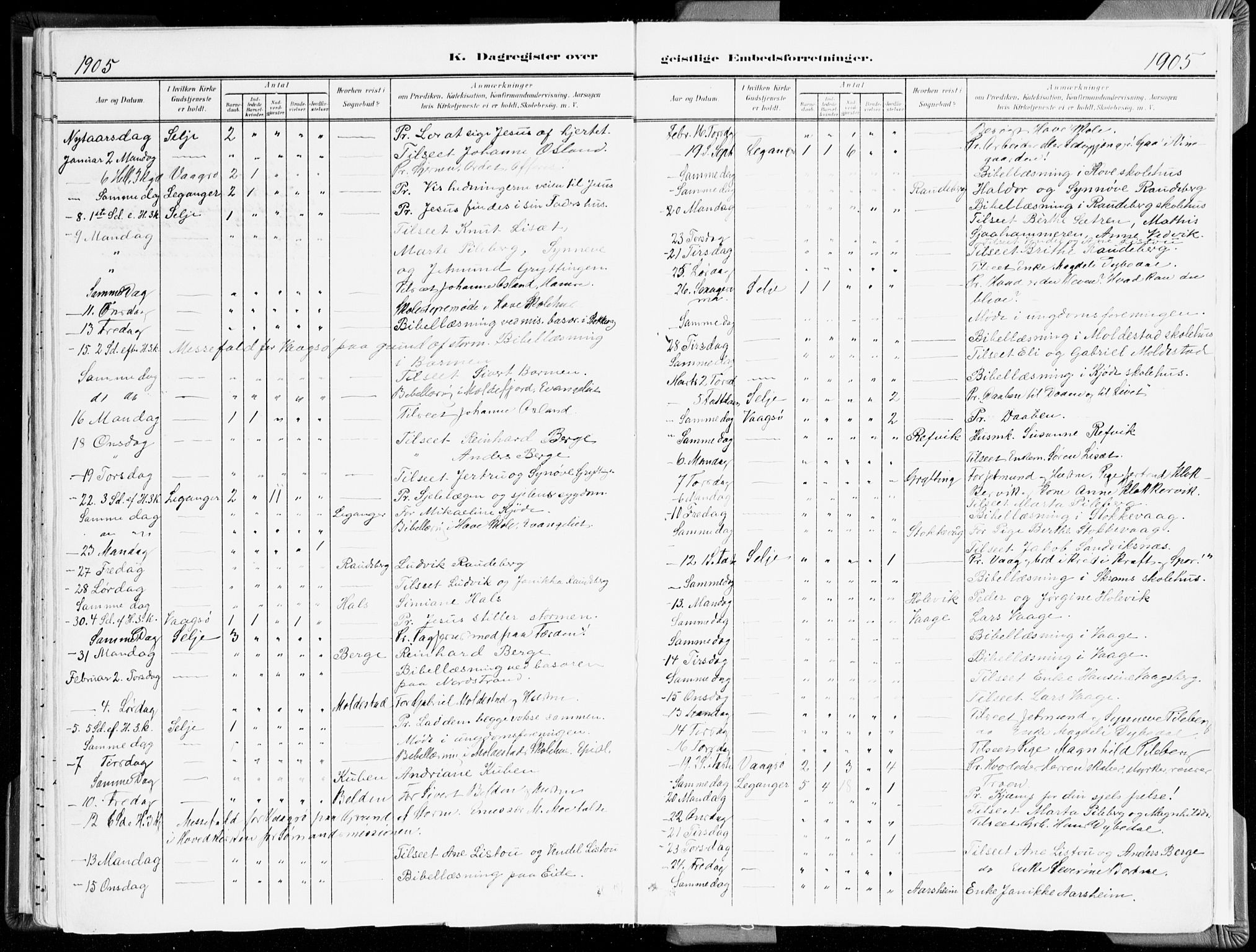 Selje sokneprestembete, SAB/A-99938/H/Ha/Haa/Haab: Parish register (official) no. B 2, 1891-1907