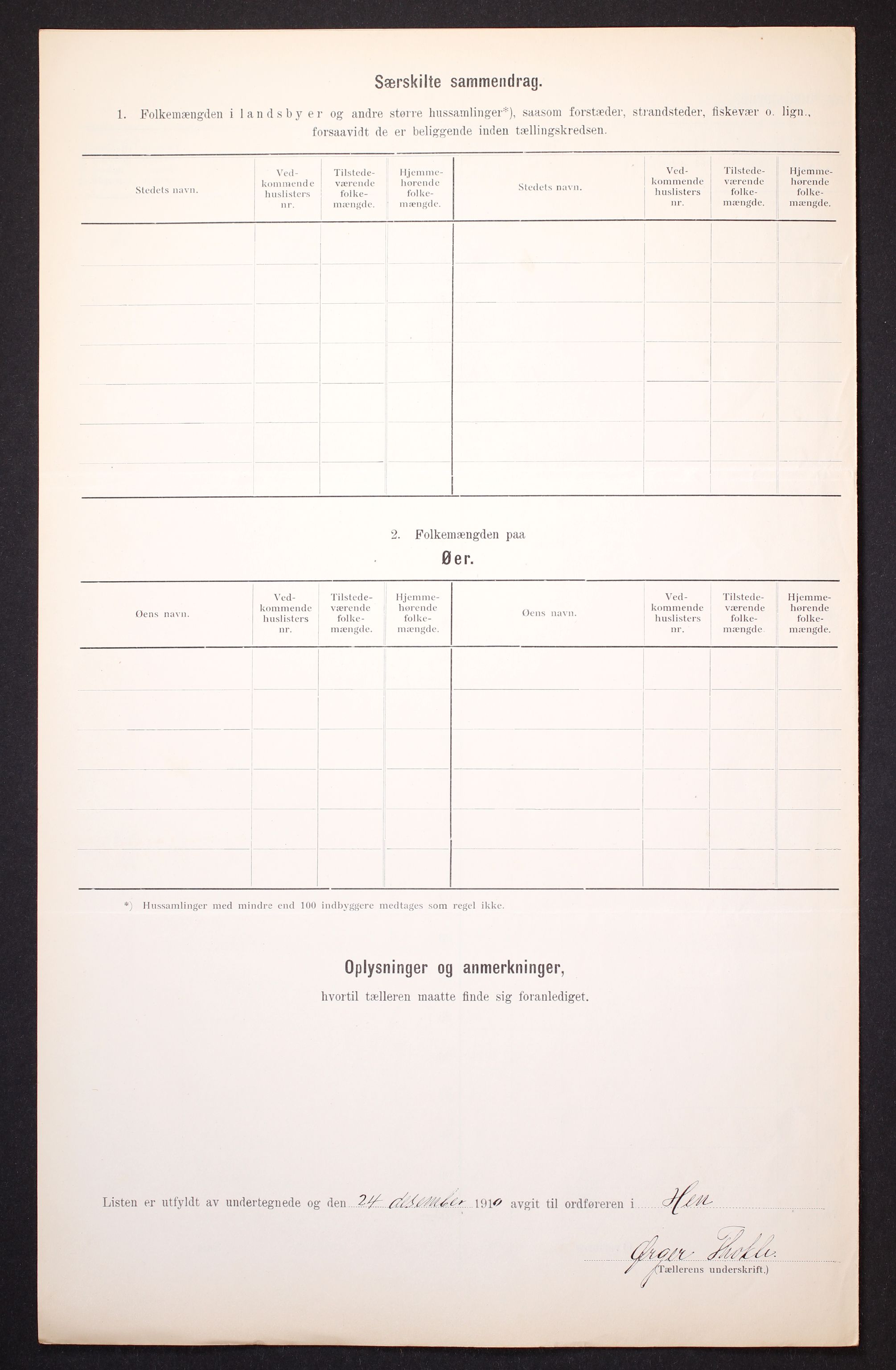 RA, 1910 census for Hen, 1910, p. 9