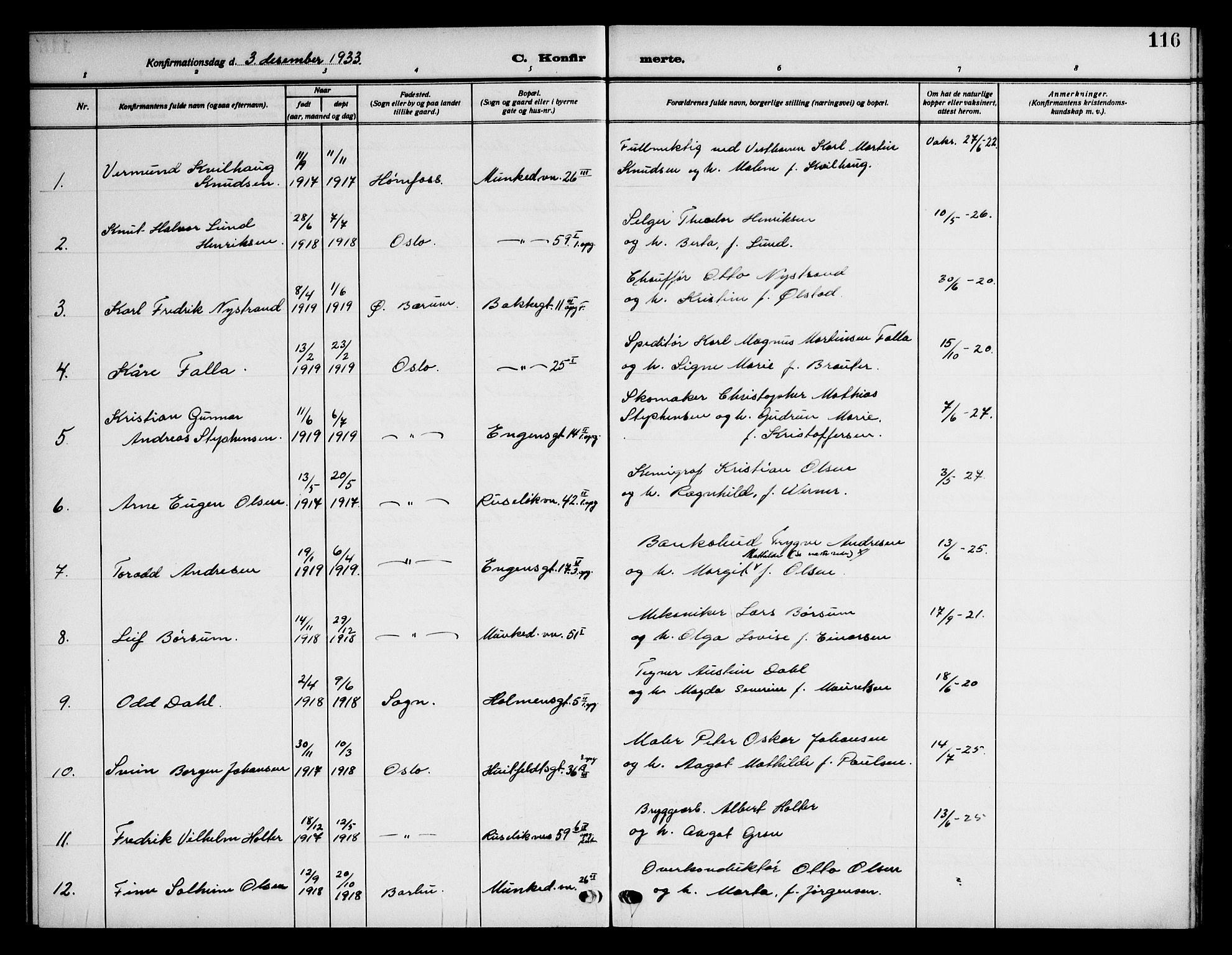 Piperviken prestekontor Kirkebøker, AV/SAO-A-10874/F/L0001: Parish register (official) no. 1, 1911-1958, p. 116