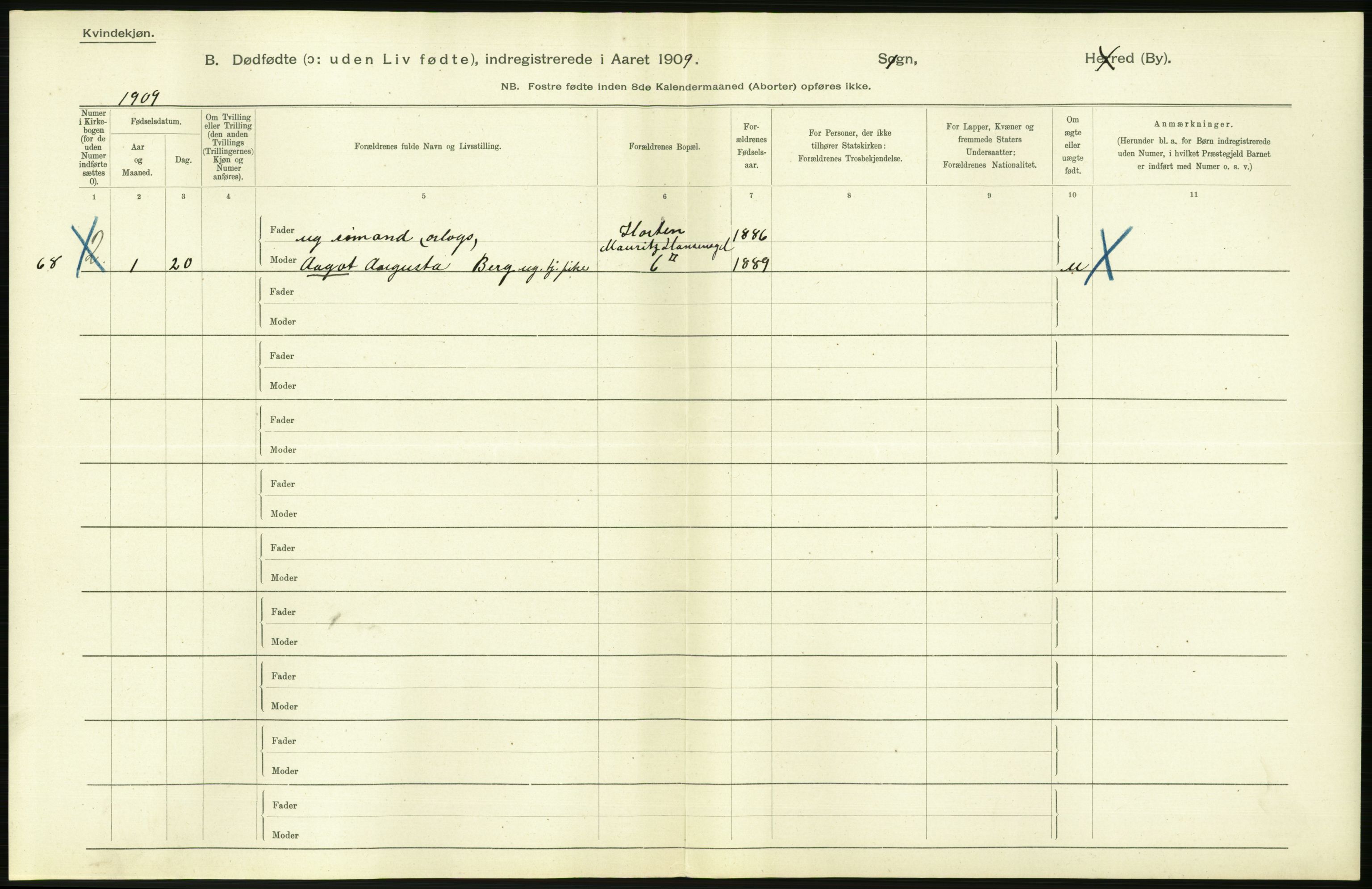 Statistisk sentralbyrå, Sosiodemografiske emner, Befolkning, RA/S-2228/D/Df/Dfa/Dfag/L0010: Kristiania: Døde, dødfødte., 1909, p. 566