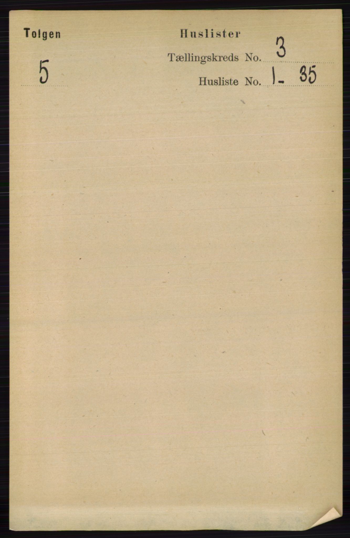 RA, 1891 census for 0436 Tolga, 1891, p. 497