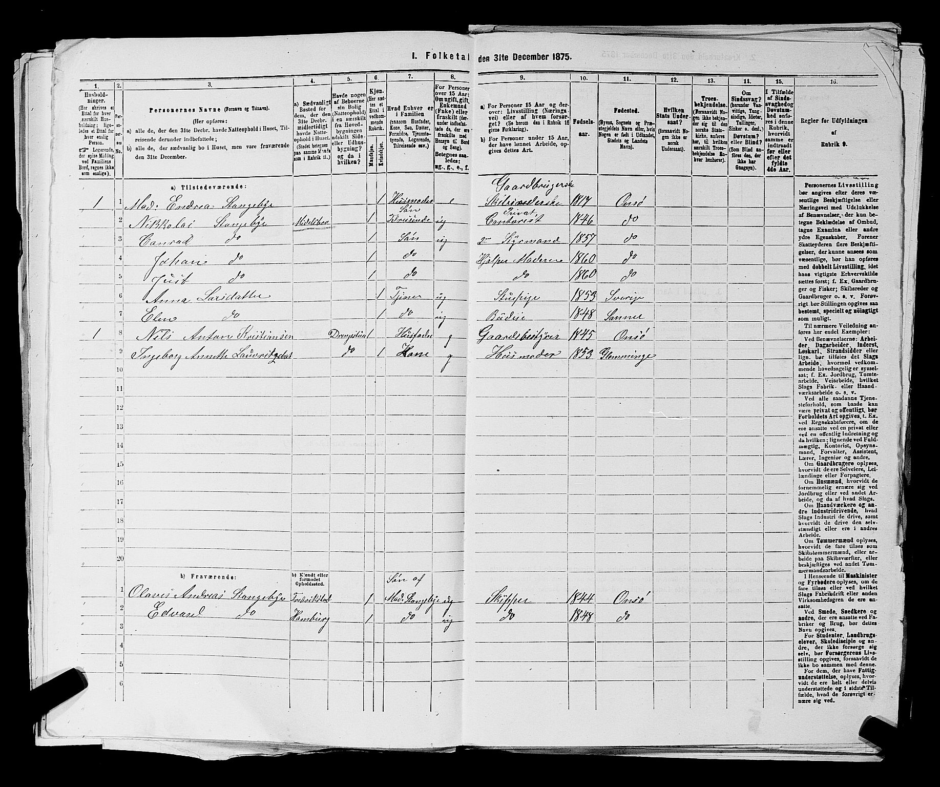 RA, 1875 census for 0134P Onsøy, 1875, p. 735