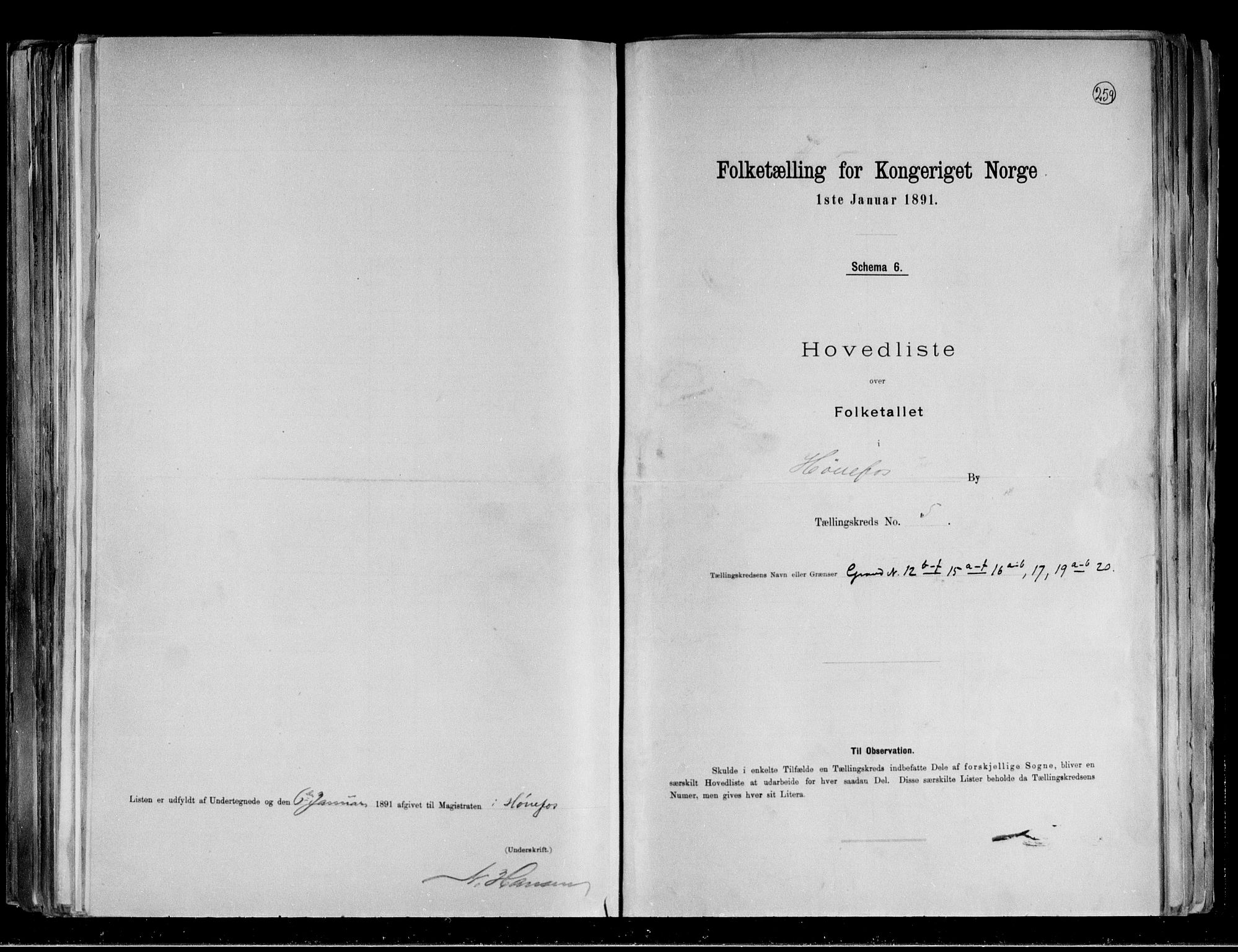 RA, 1891 census for 0601 Hønefoss, 1891, p. 36