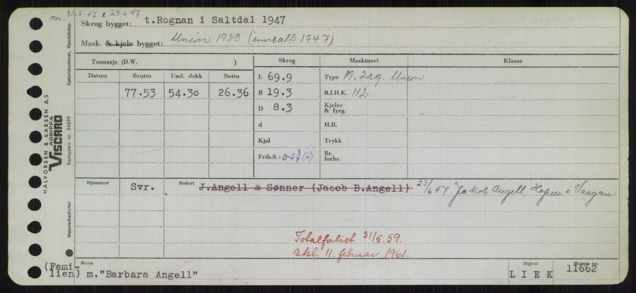 Sjøfartsdirektoratet med forløpere, Skipsmålingen, AV/RA-S-1627/H/Hd/L0003: Fartøy, B-Bev, p. 237