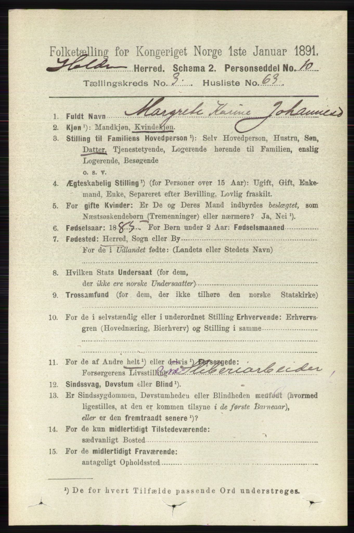 RA, 1891 census for 0819 Holla, 1891, p. 2096