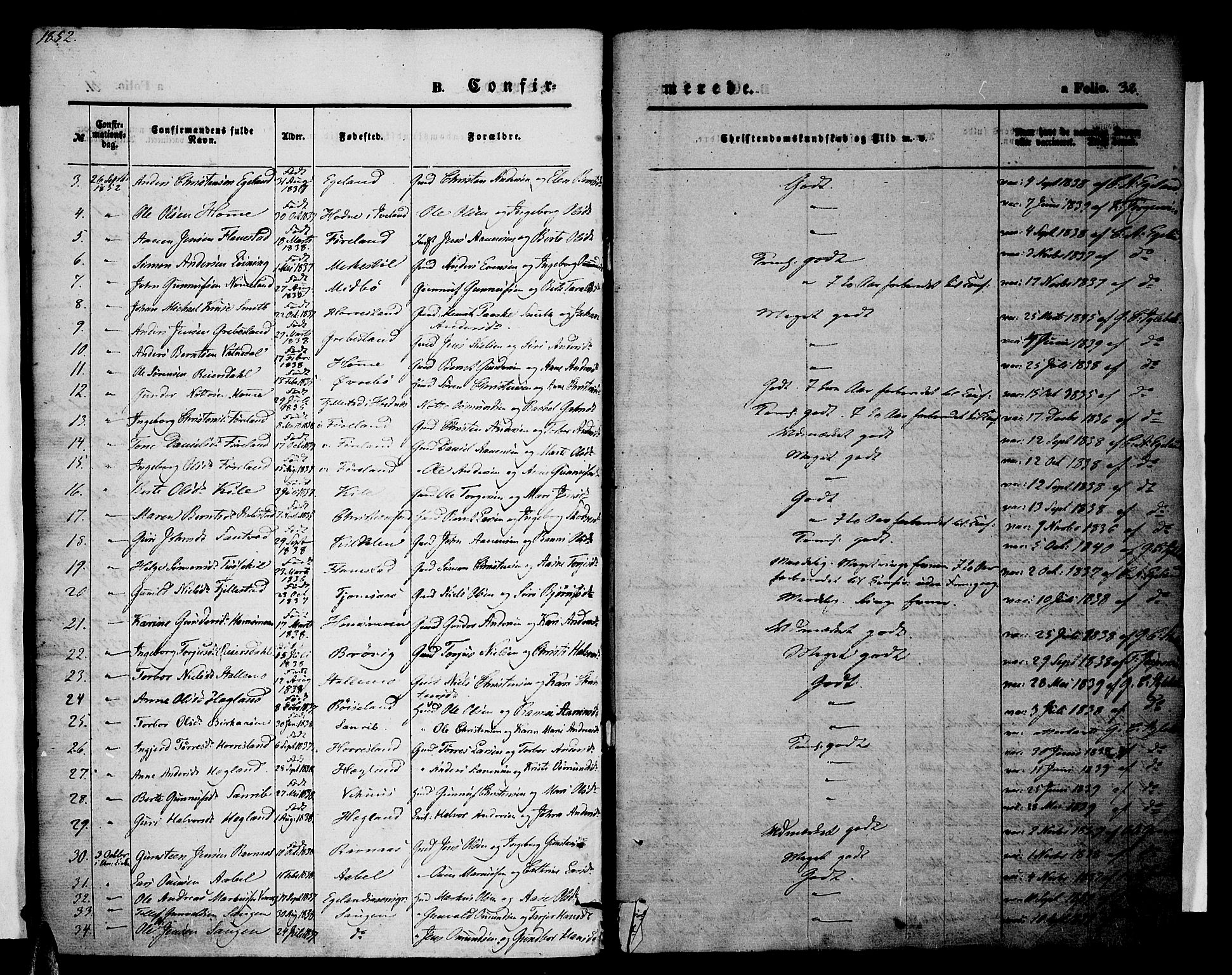 Vennesla sokneprestkontor, AV/SAK-1111-0045/Fa/Fac/L0005: Parish register (official) no. A 5, 1844-1855, p. 32