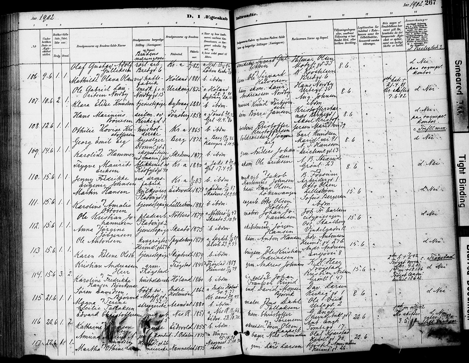 Grønland prestekontor Kirkebøker, SAO/A-10848/F/Fa/L0013: Parish register (official) no. 13, 1887-1906, p. 267