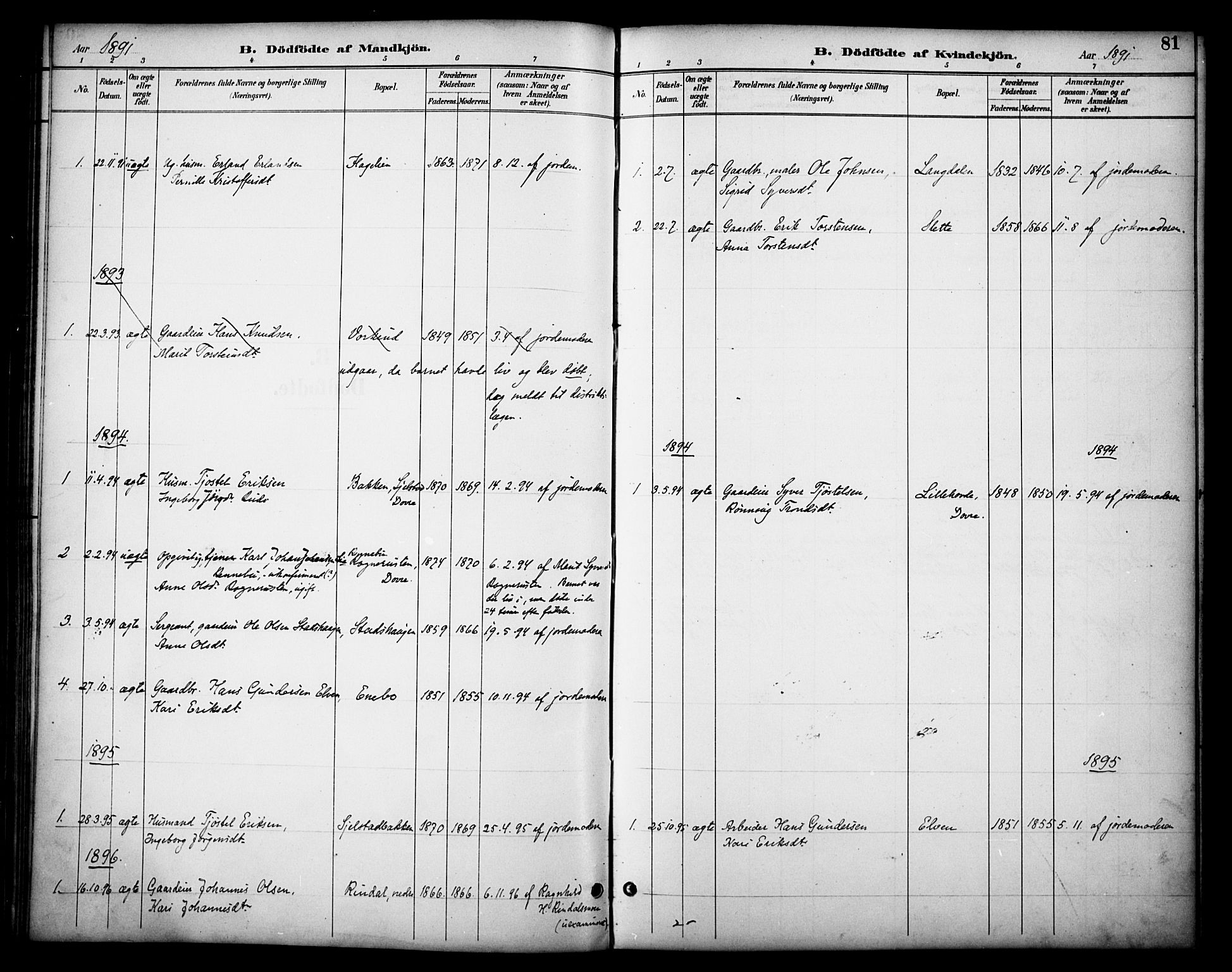 Dovre prestekontor, SAH/PREST-066/H/Ha/Haa/L0003: Parish register (official) no. 3, 1891-1901, p. 81